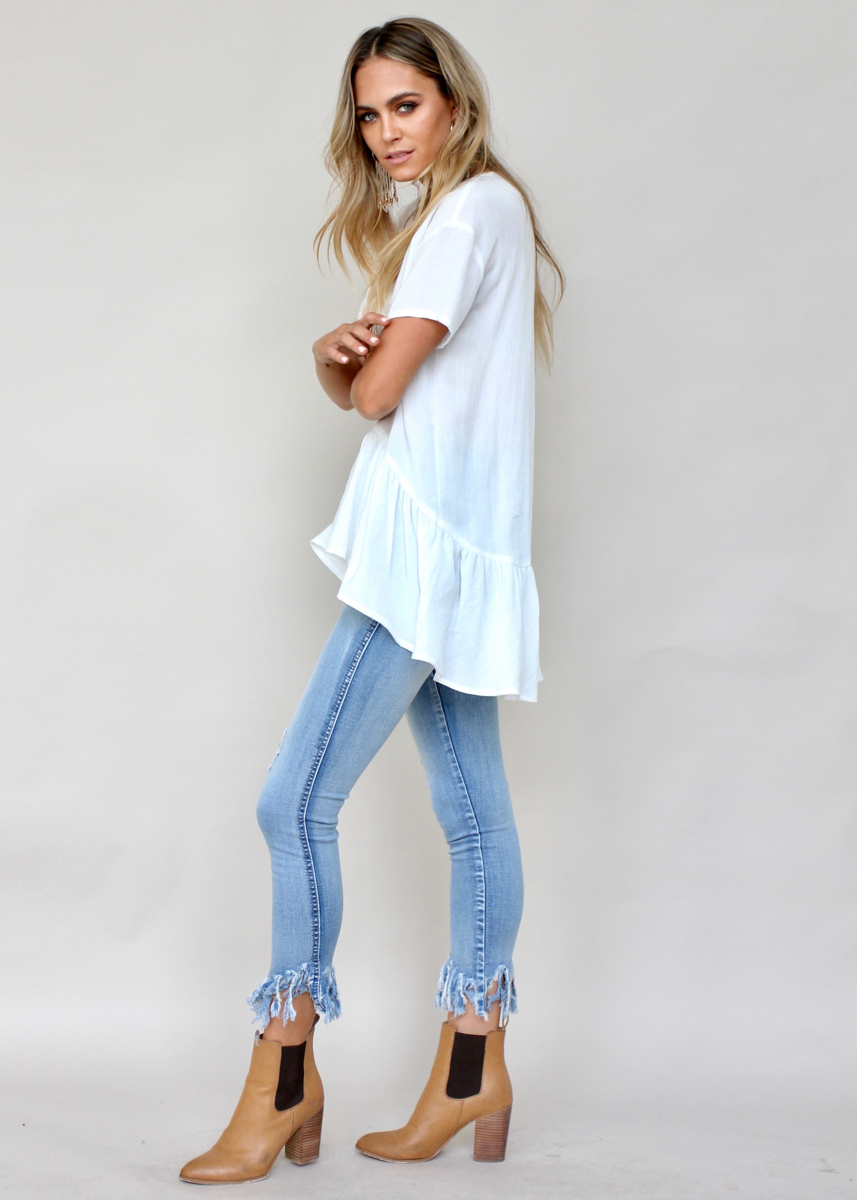 Change My Mind Linen Tee - Ivory