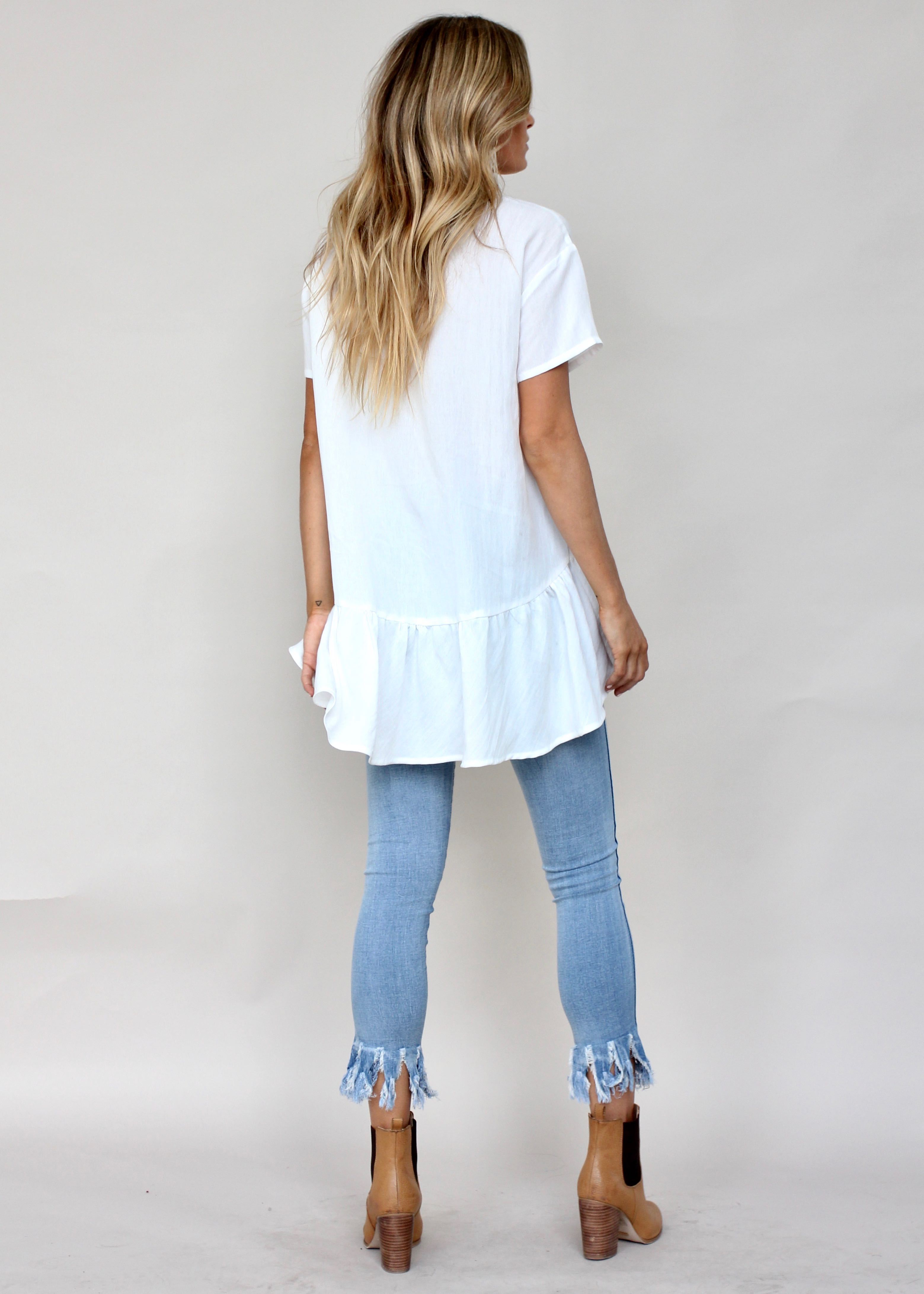 Change My Mind Linen Tee - Ivory