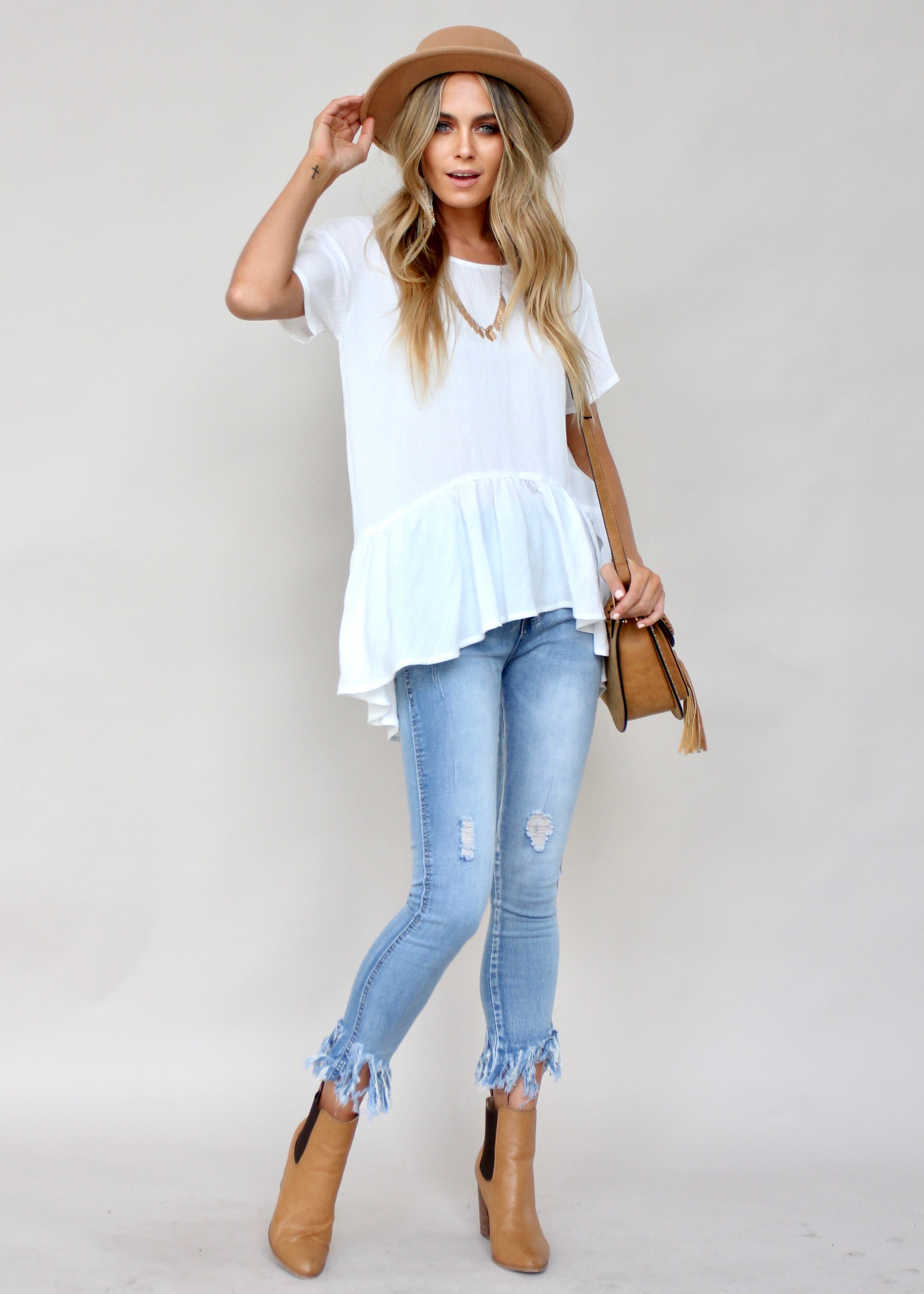 Change My Mind Linen Tee - Ivory