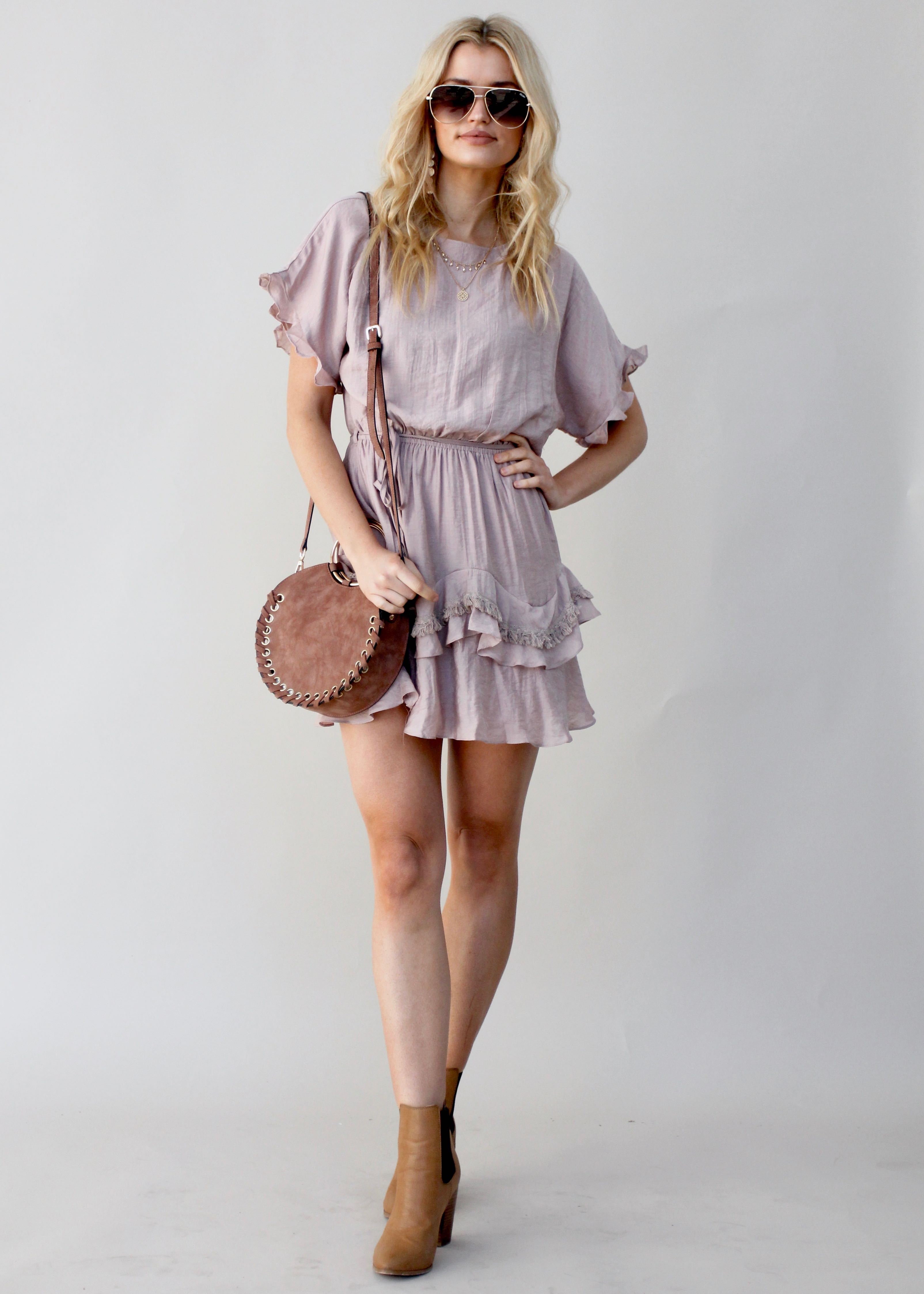 Touch of Glow Dress - Mocha