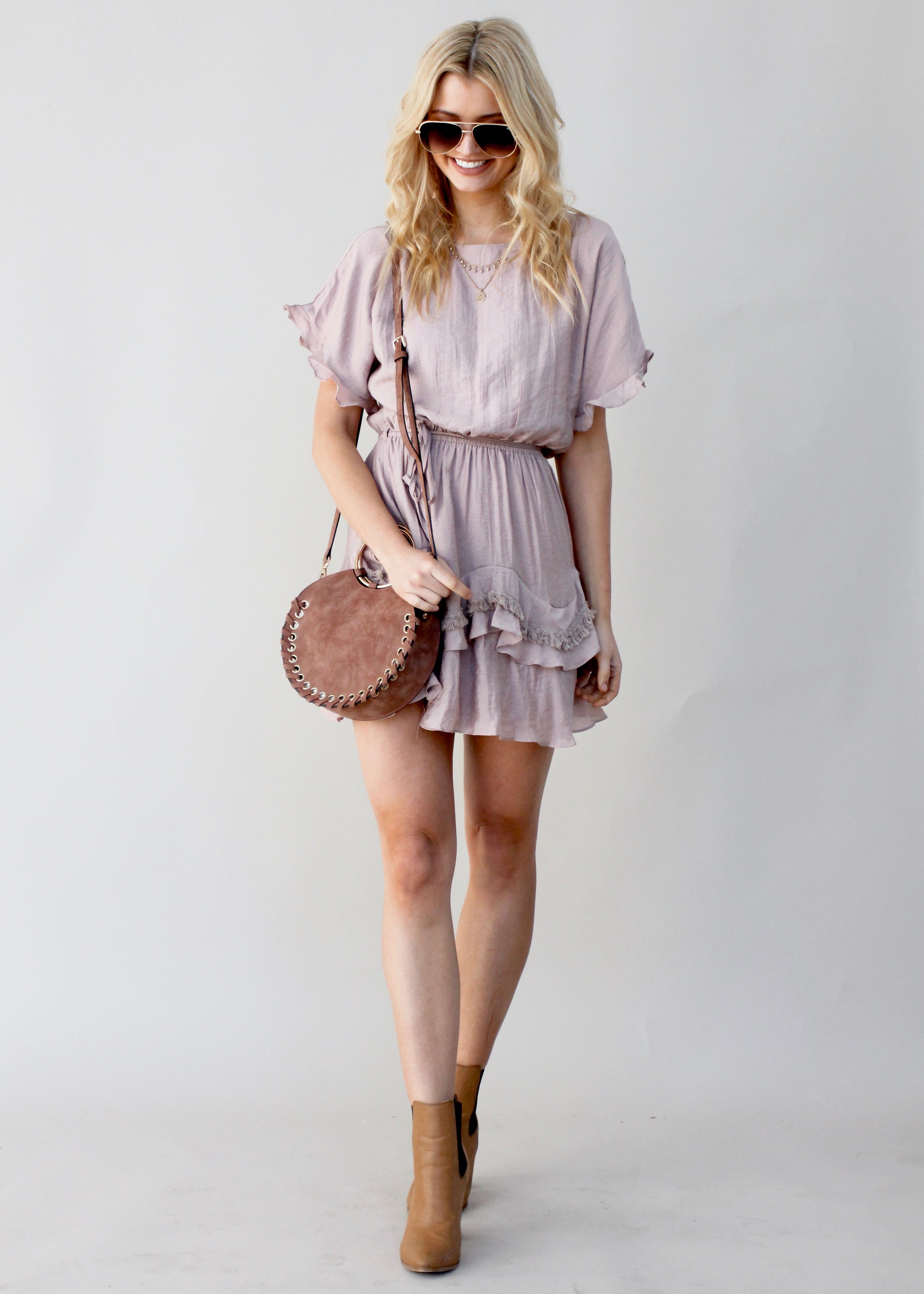 Touch of Glow Dress - Mocha