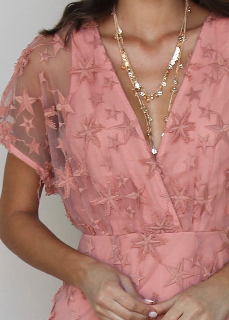 Seeing Stars Dress - Rose