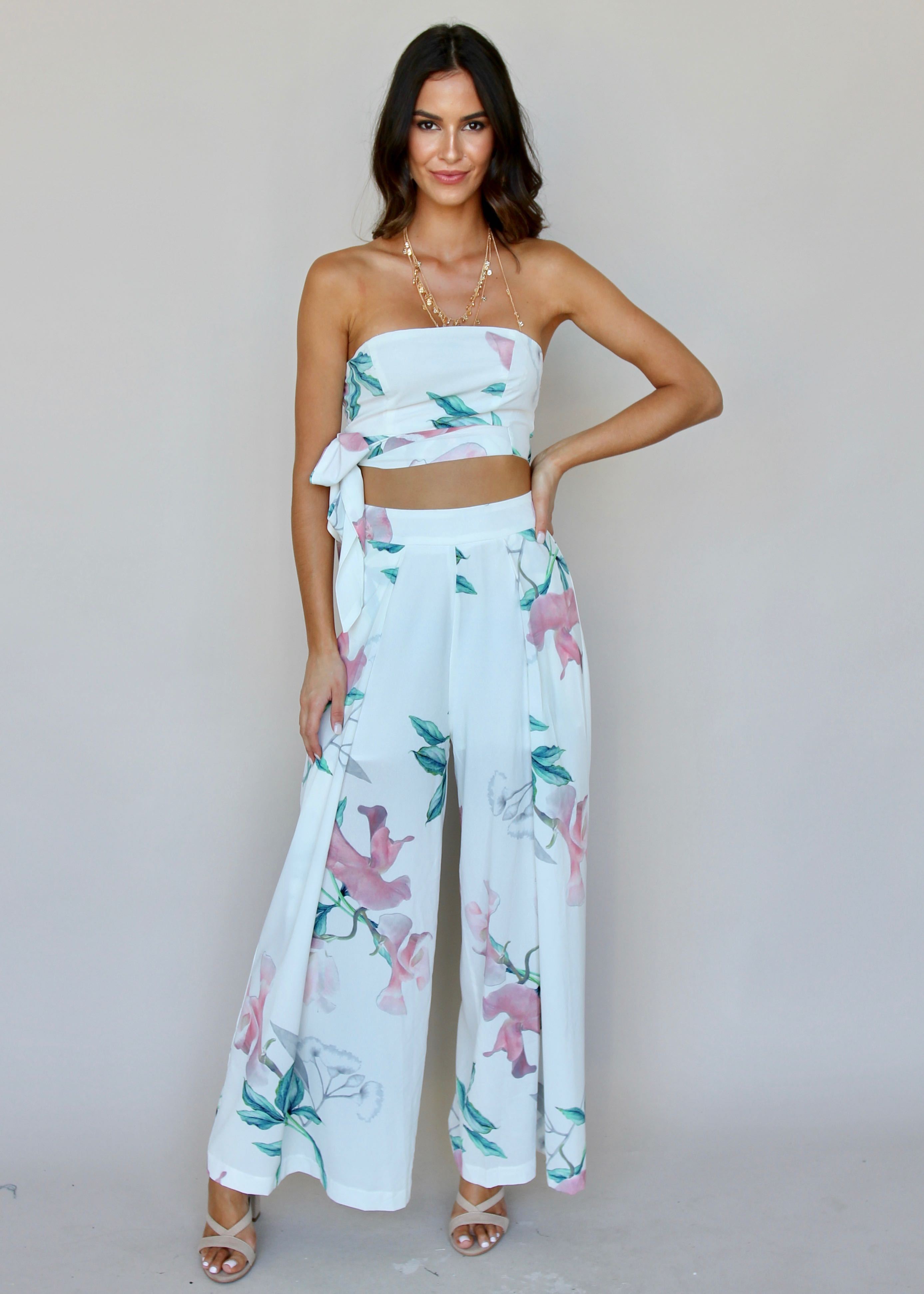Above Your Love 2-Piece Set - White Tropical