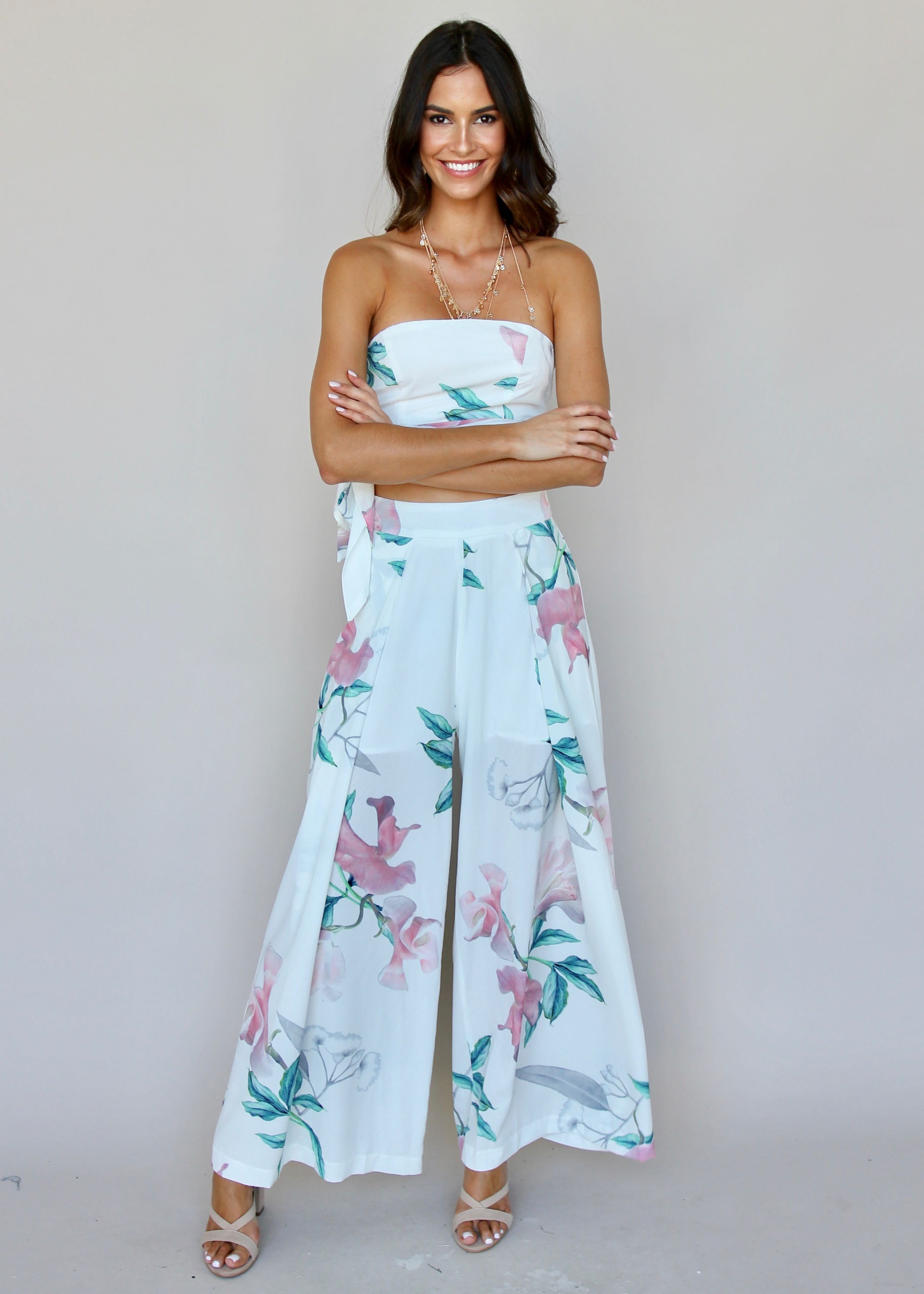 Above Your Love 2-Piece Set - White Tropical