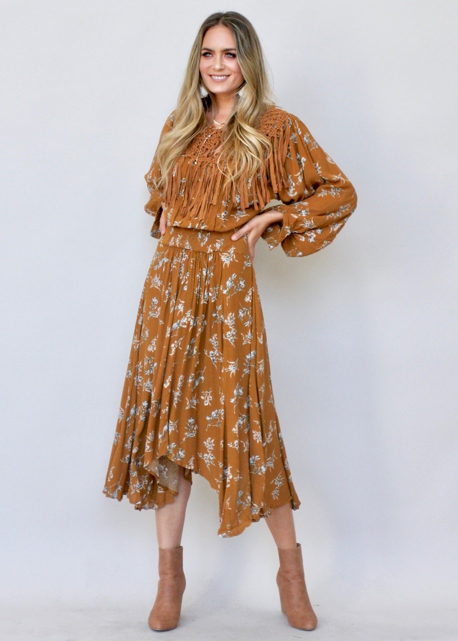 Be My All Fringe Maxi Dress - Mustard