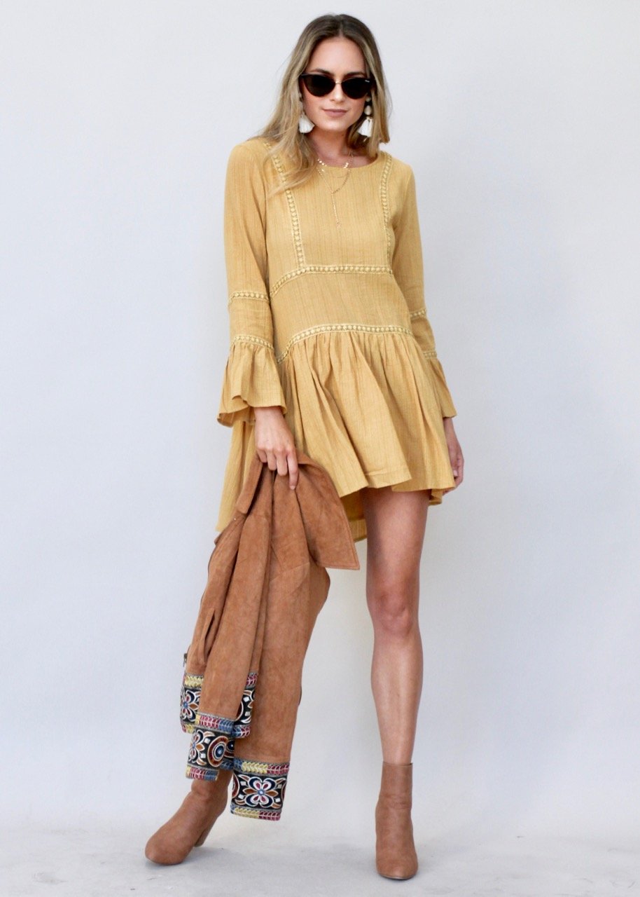 Total Bliss Swing Dress - Mustard