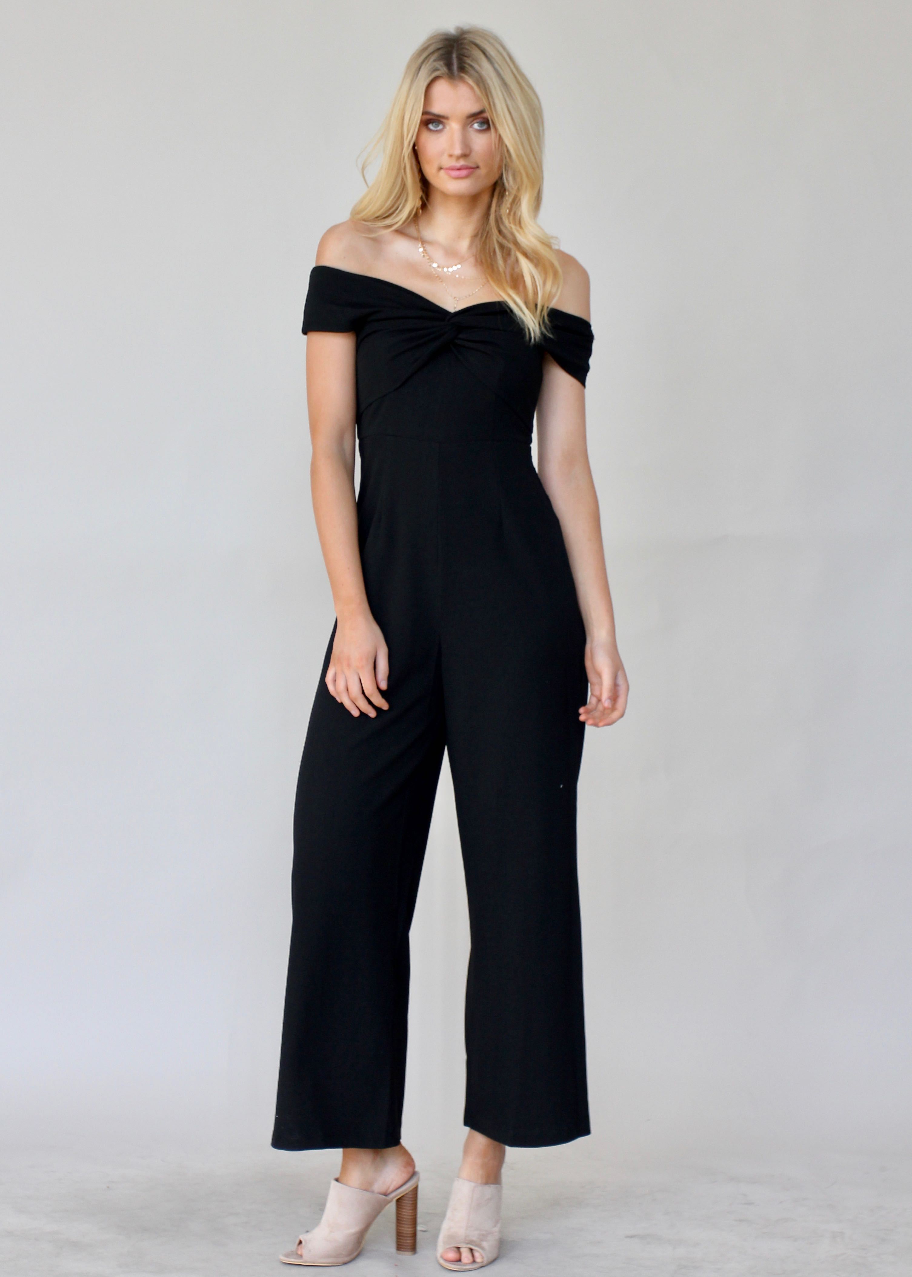Romero Off Shoulder Pantsuit - Black