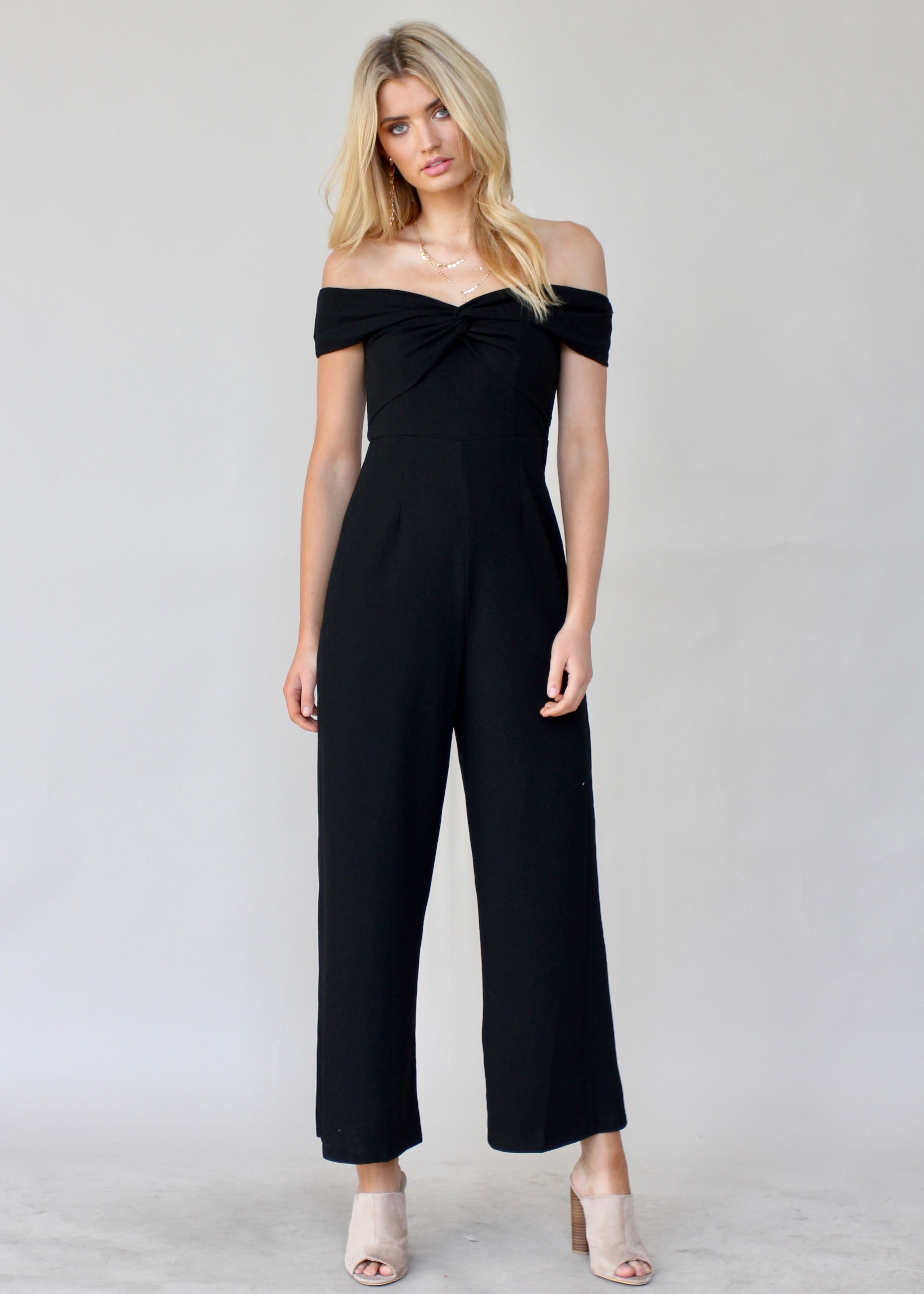 Romero Off Shoulder Pantsuit - Black