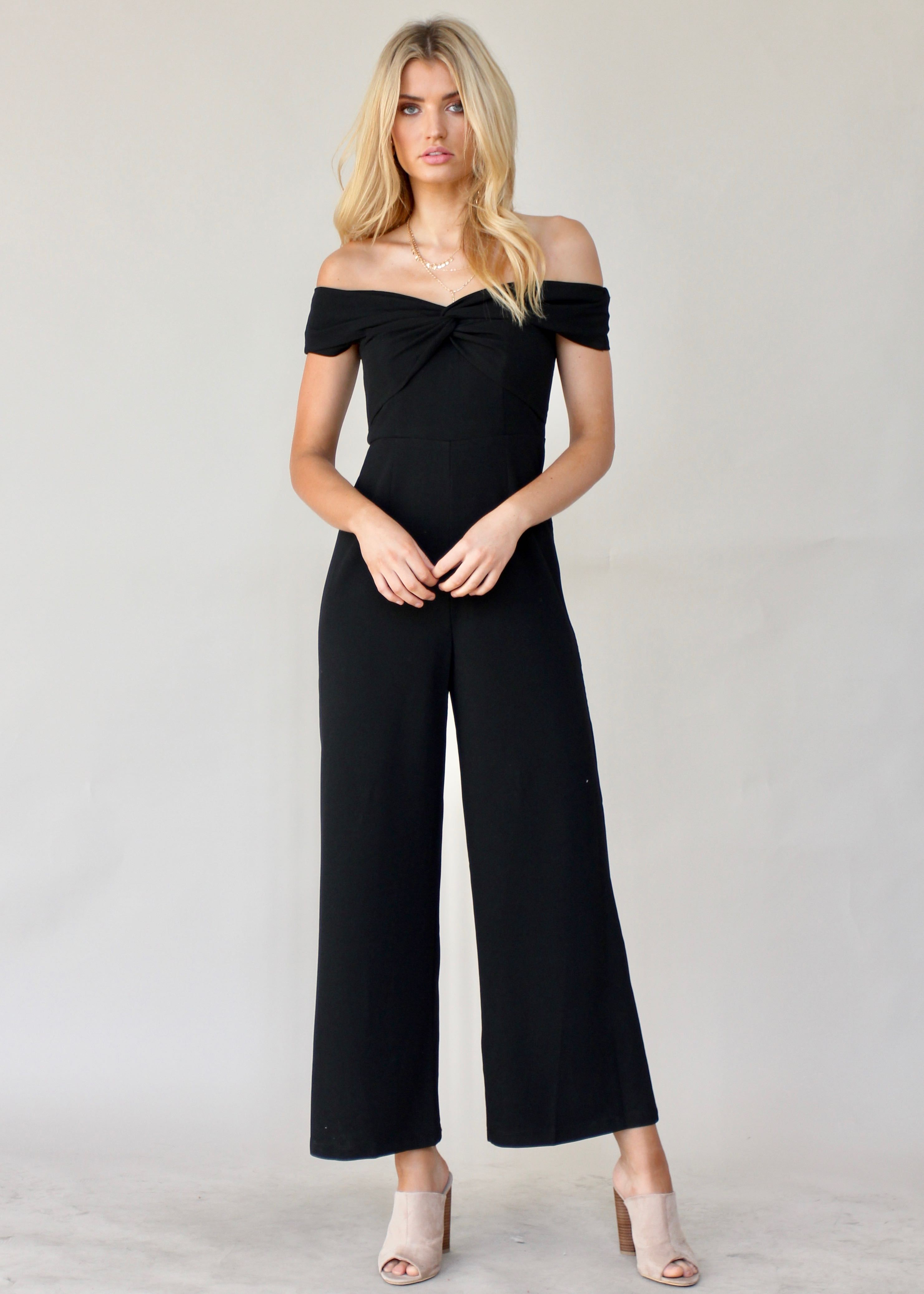 Romero Off Shoulder Pantsuit - Black