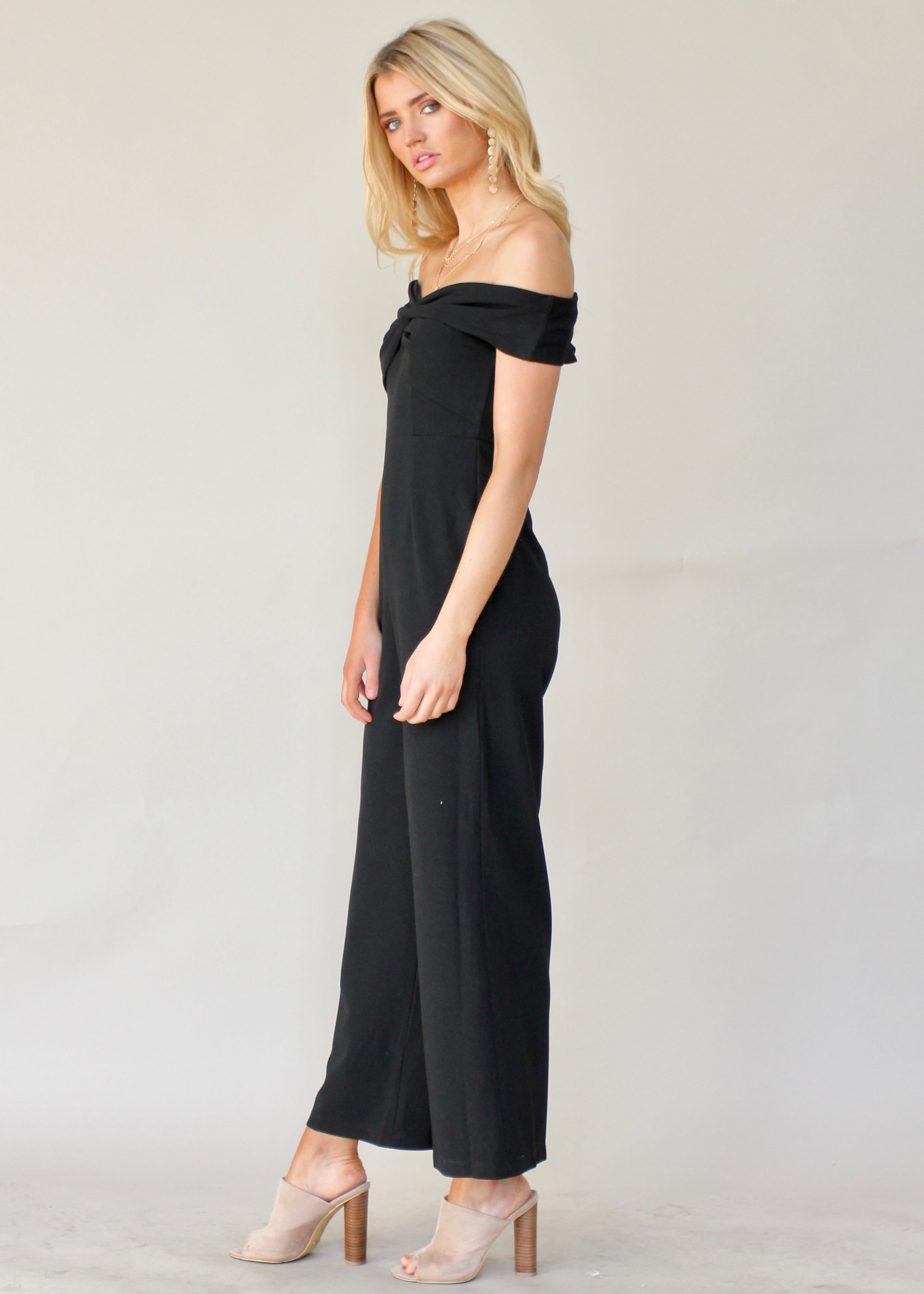 Romero Off Shoulder Pantsuit - Black