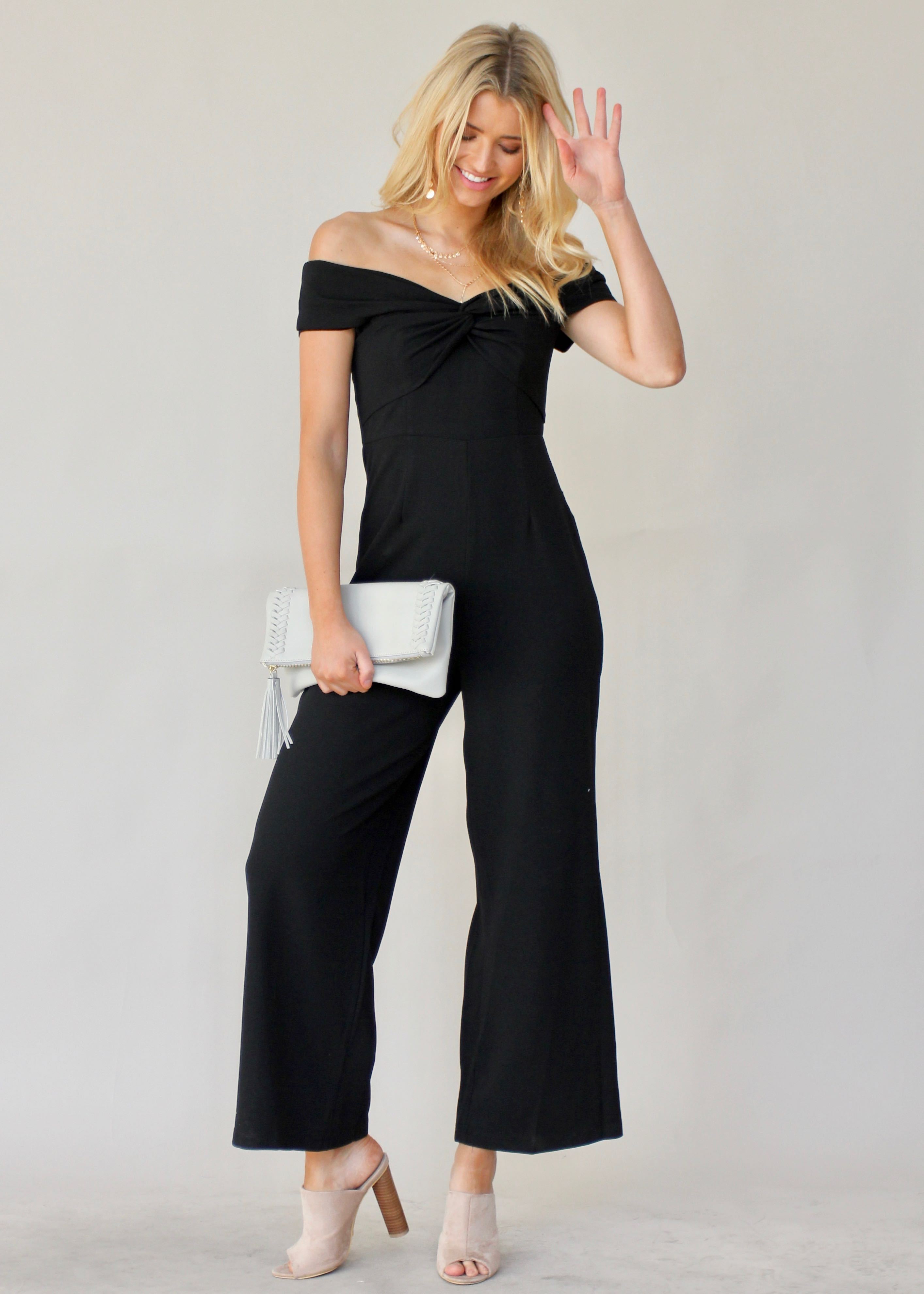 Romero Off Shoulder Pantsuit - Black