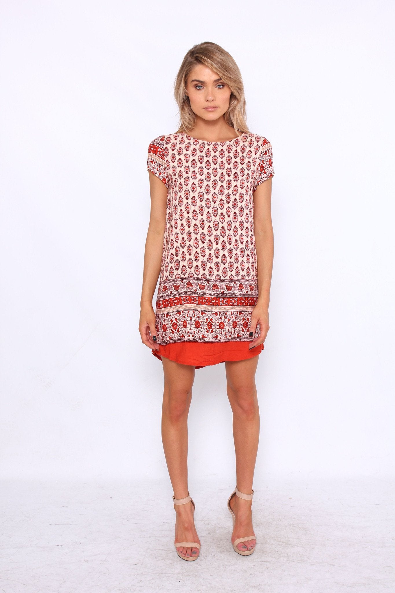 Acacia Tunic Dress - Red Paisley