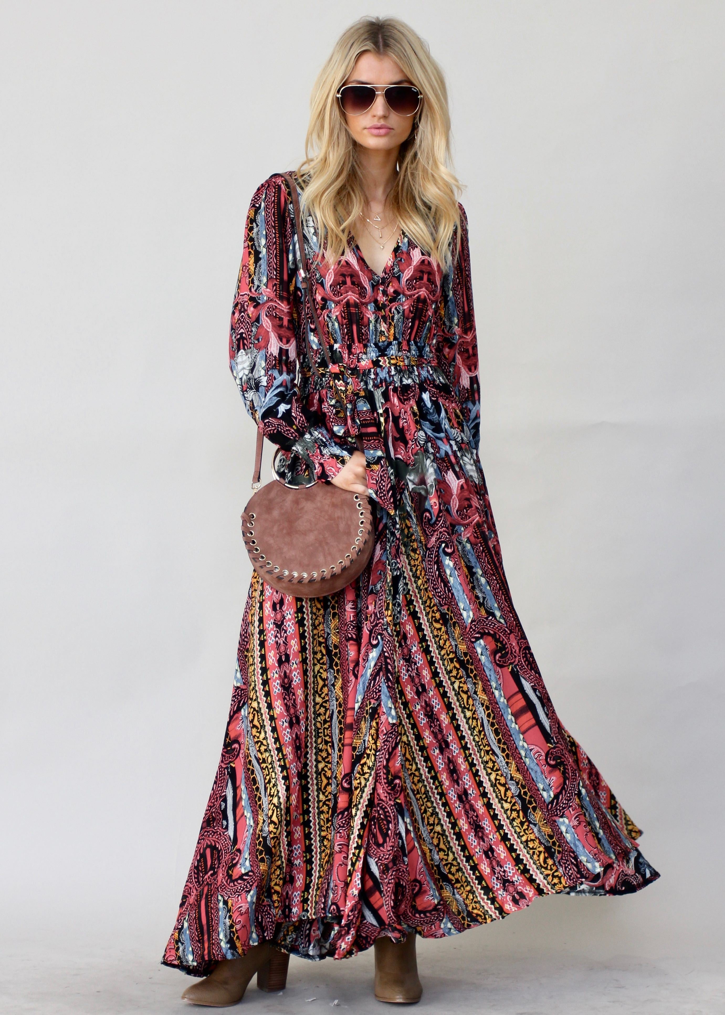 Rae Maxi Dress w/ Tie - Eldorado