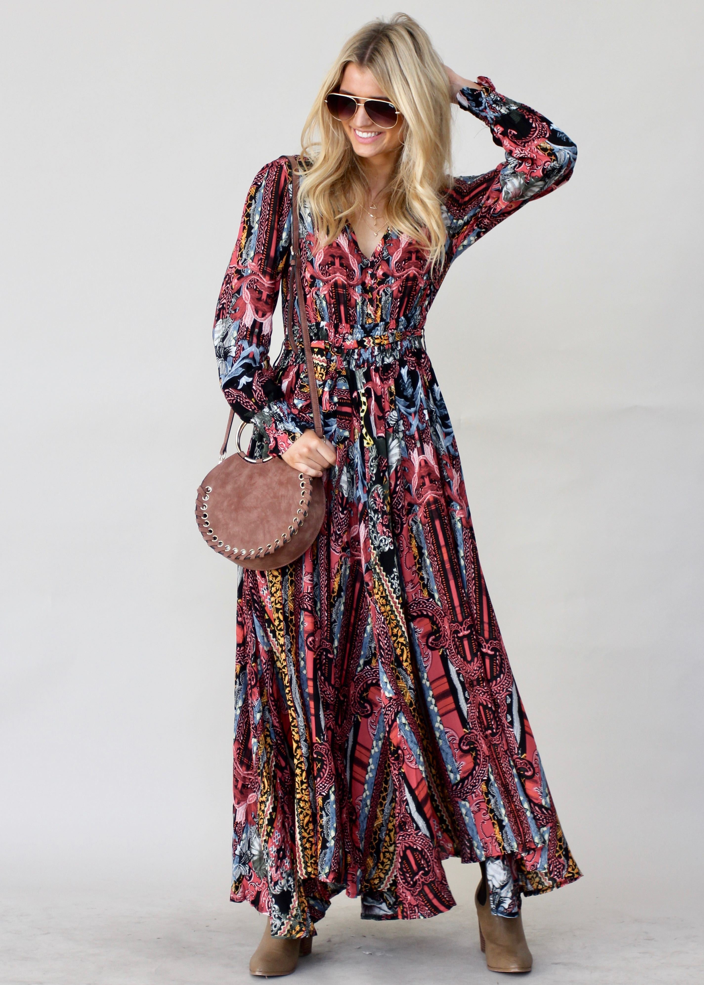 Rae Maxi Dress w/ Tie - Eldorado
