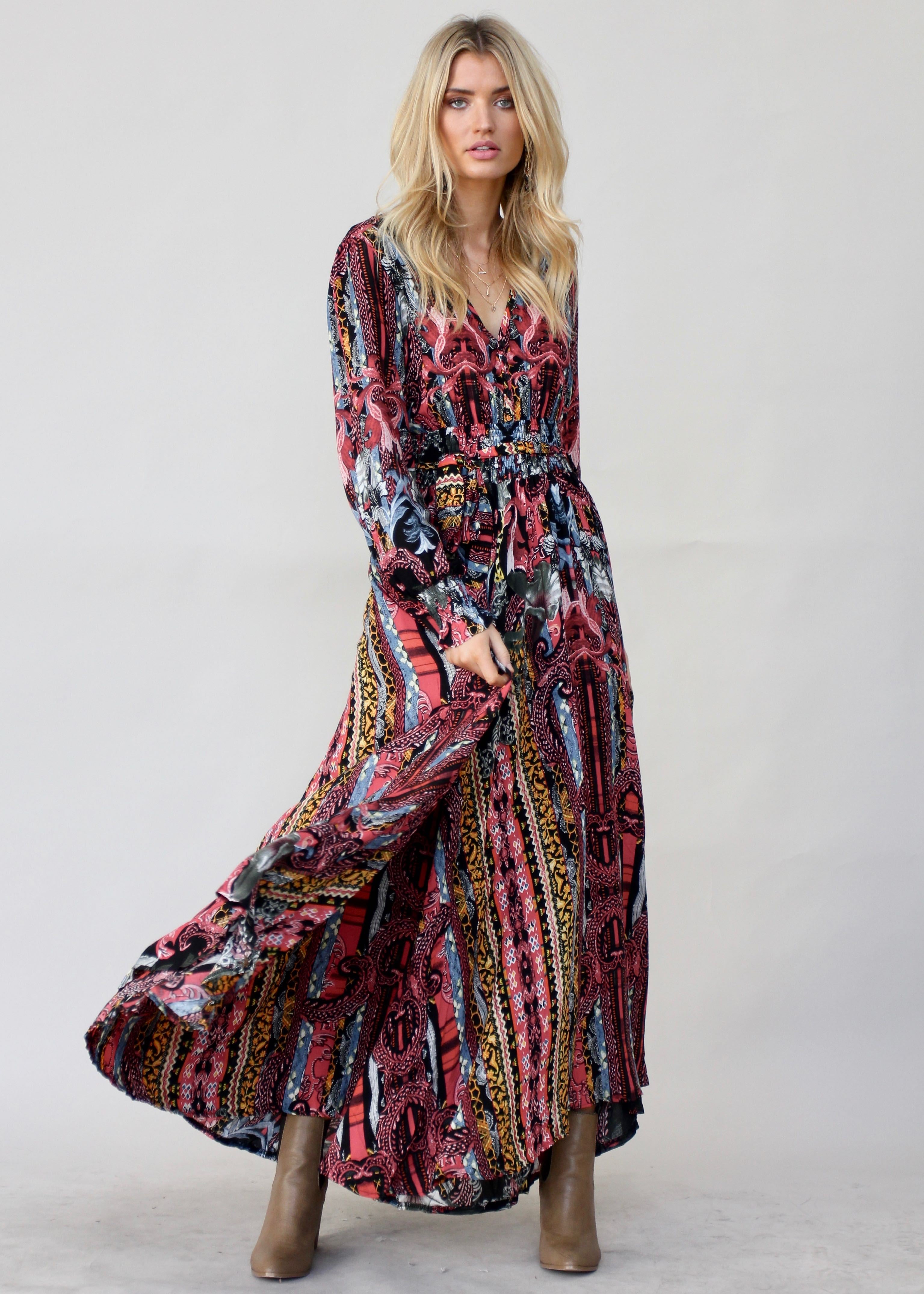 Rae Maxi Dress w/ Tie - Eldorado