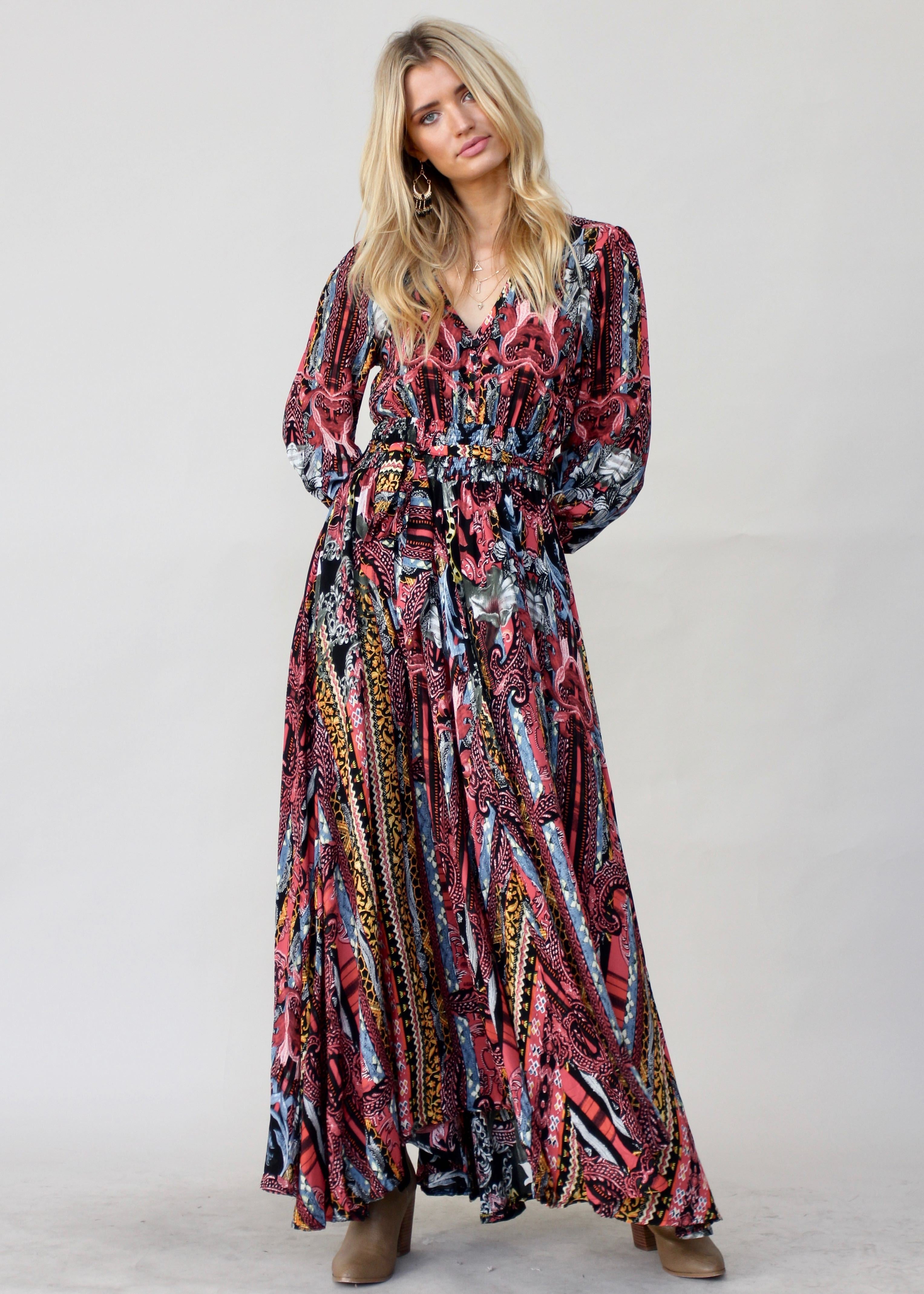 Rae Maxi Dress w/ Tie - Eldorado
