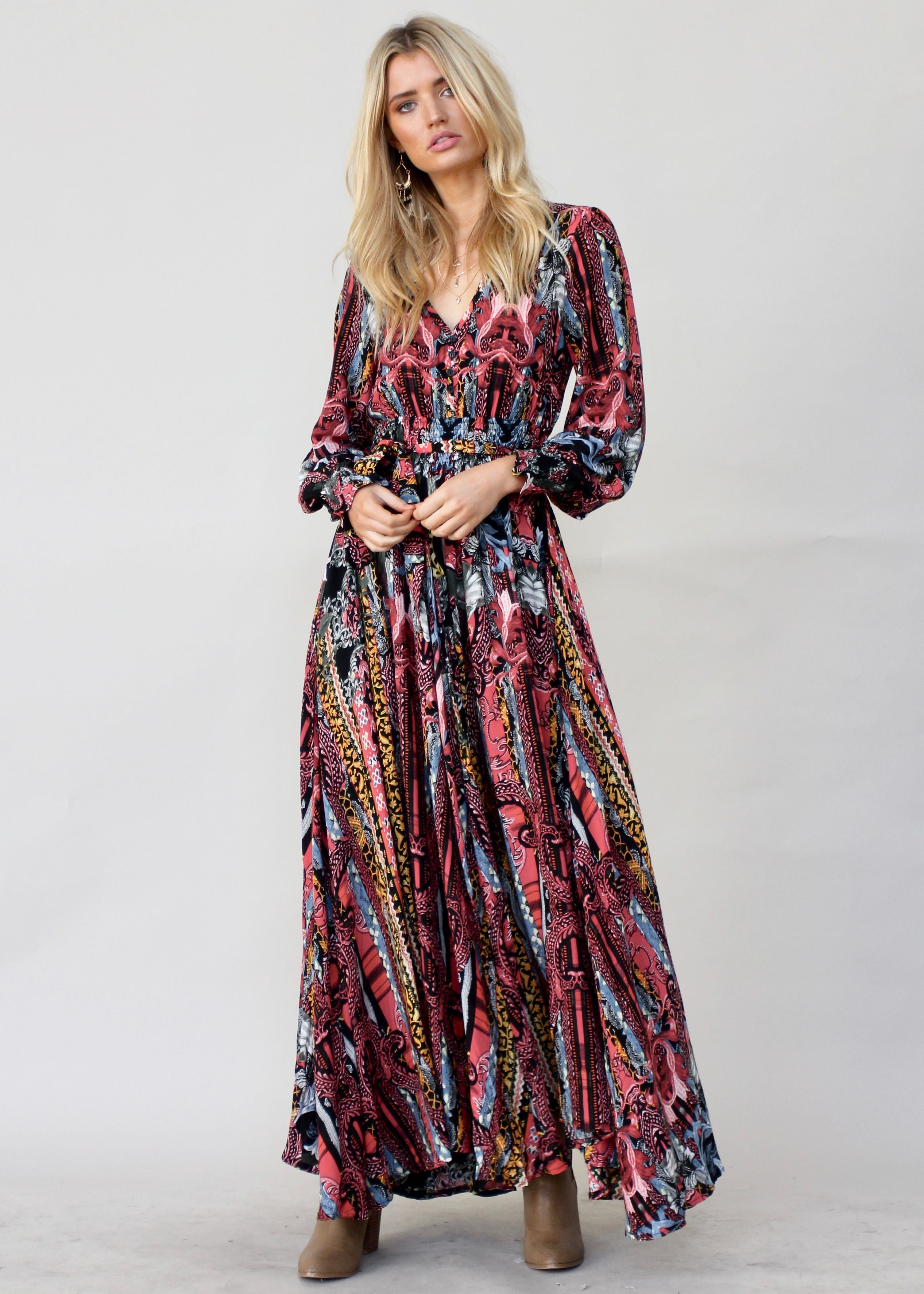 Rae Maxi Dress w/ Tie - Eldorado