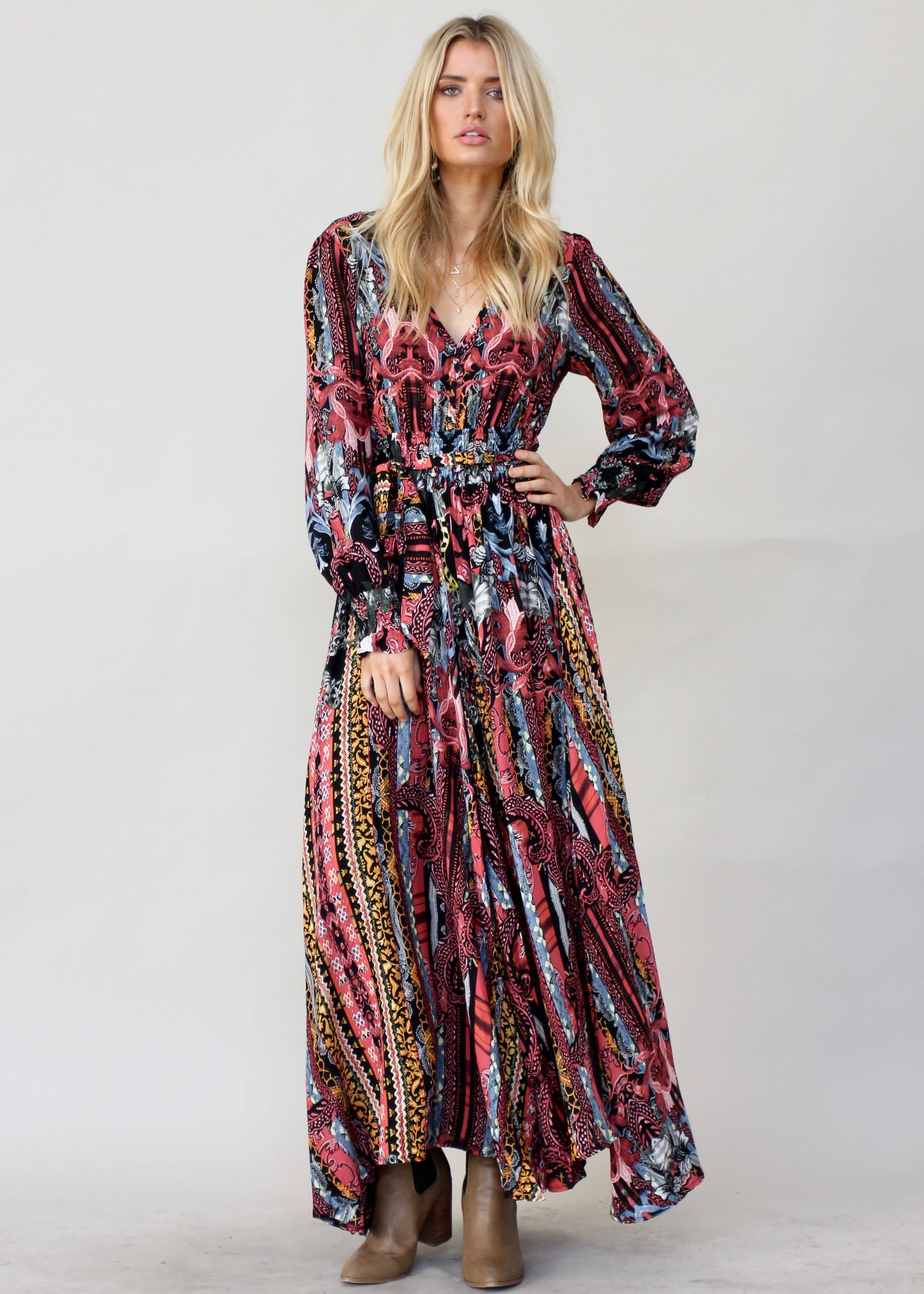 Rae Maxi Dress w/ Tie - Eldorado