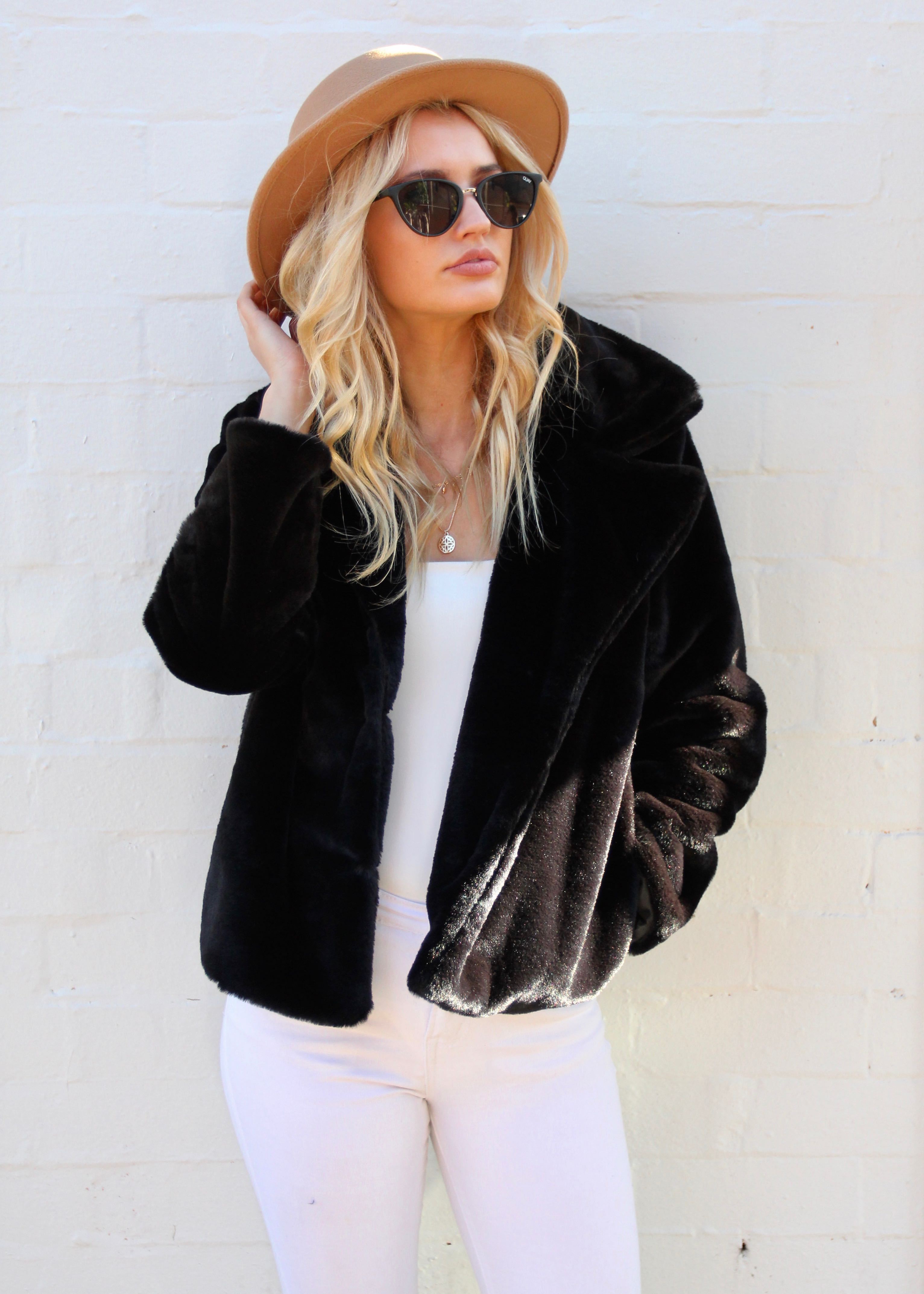 About A Girl Plush Jacket - Black