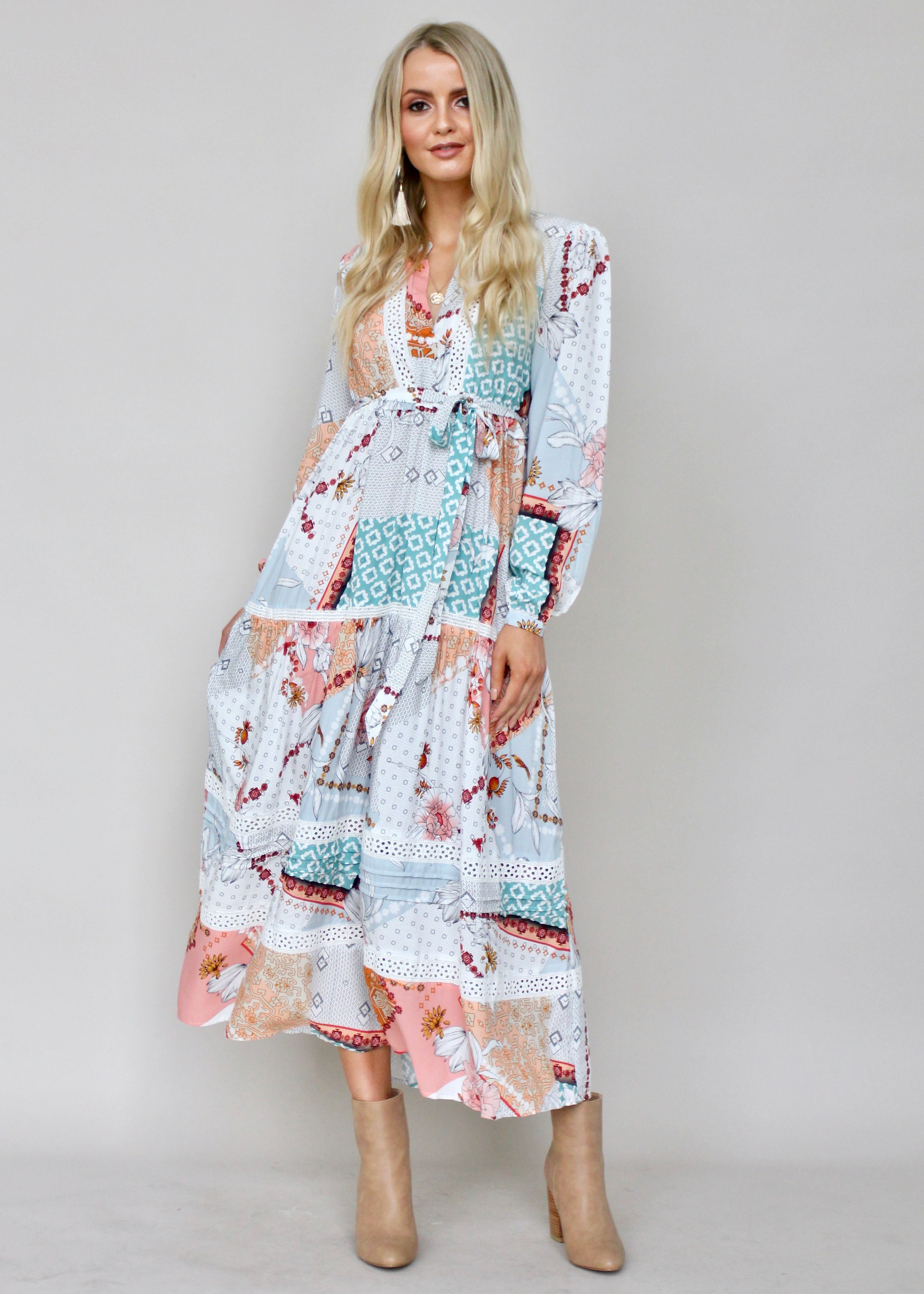 Freya Maxi Dress w/ Tie - Maisie
