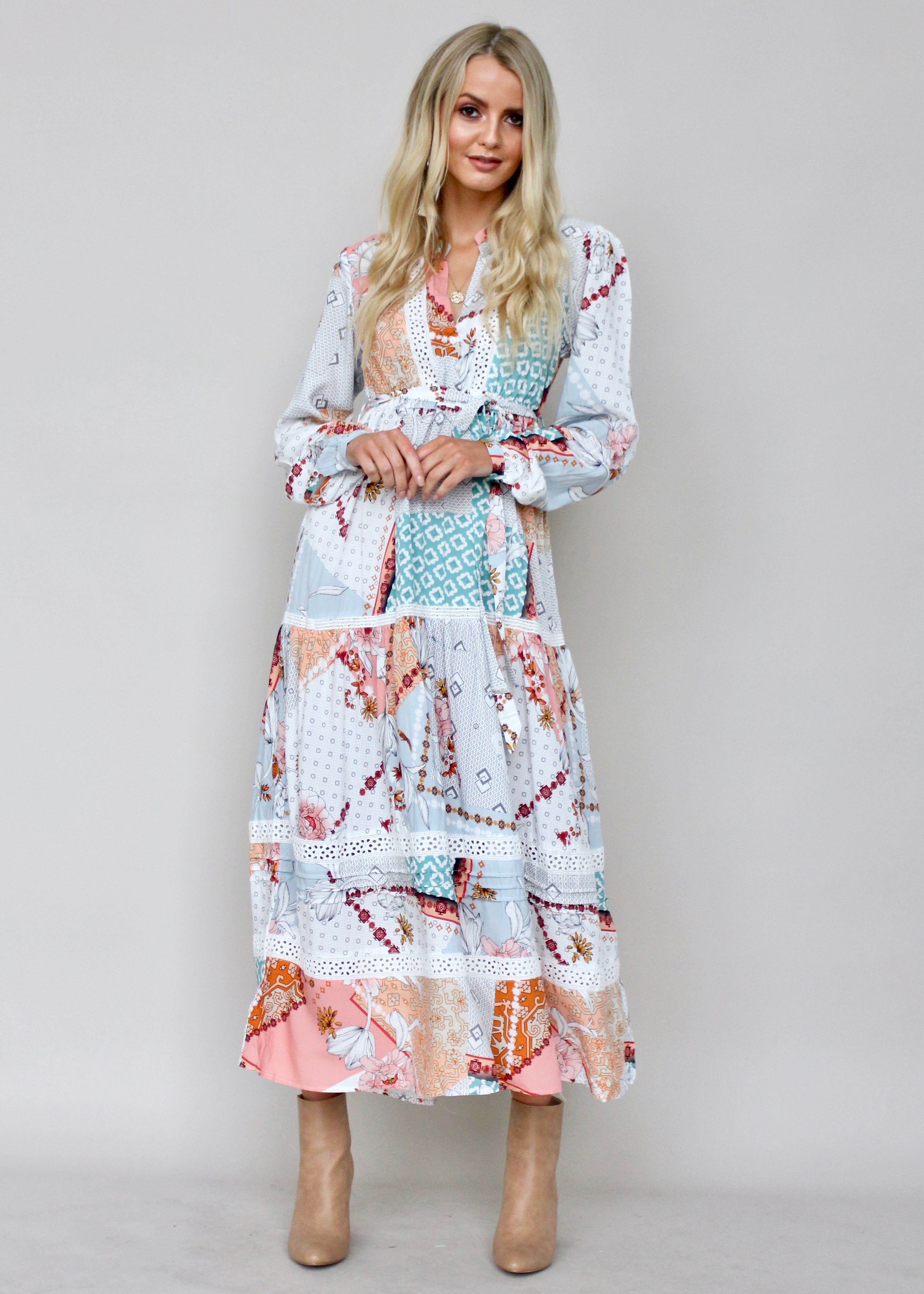 Freya Maxi Dress w/ Tie - Maisie
