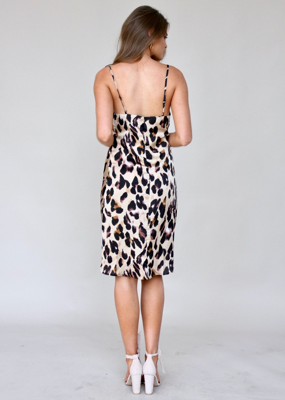 Tales of Love Slip Midi Dress - Cheetah