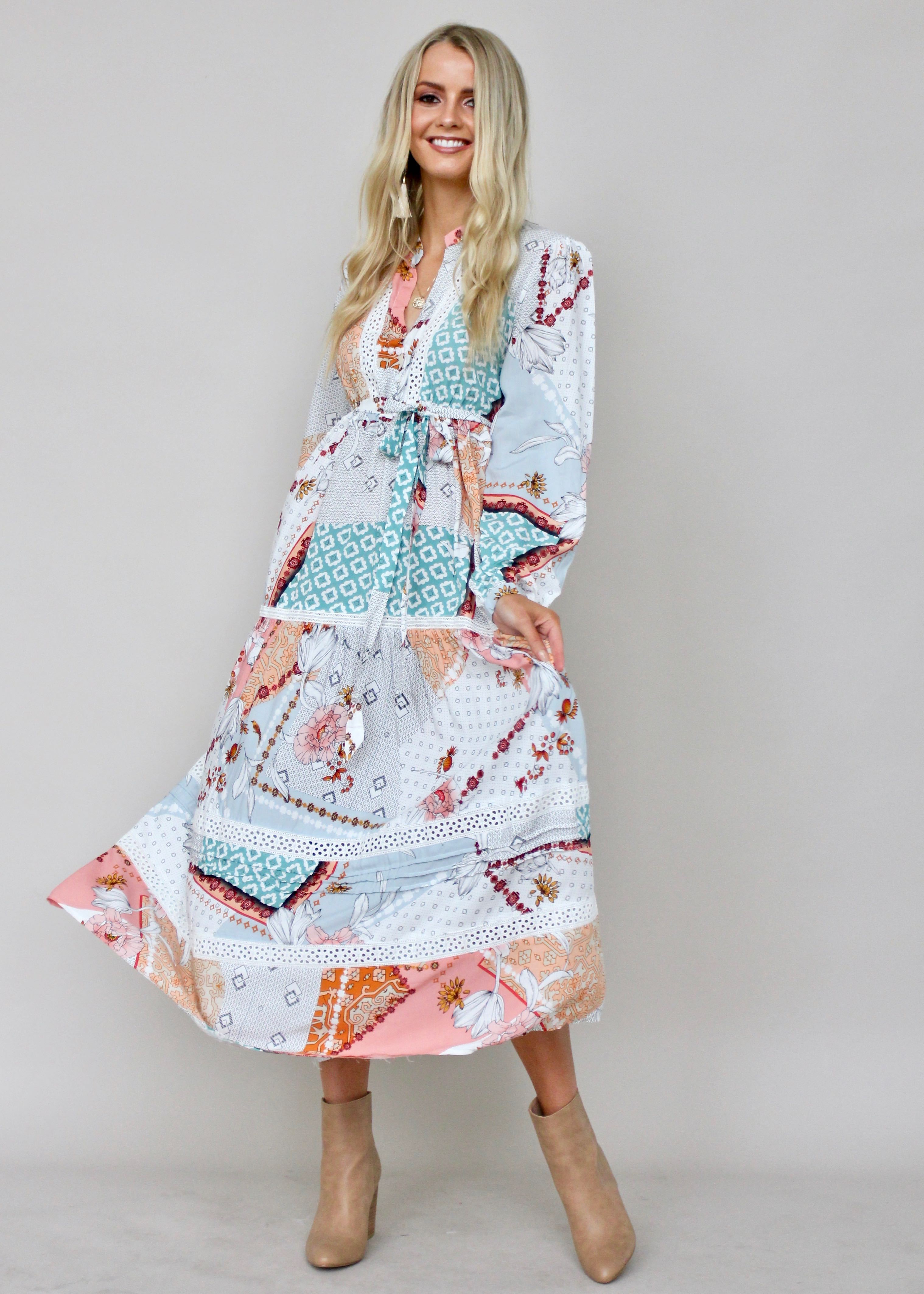 Freya Maxi Dress w/ Tie - Maisie