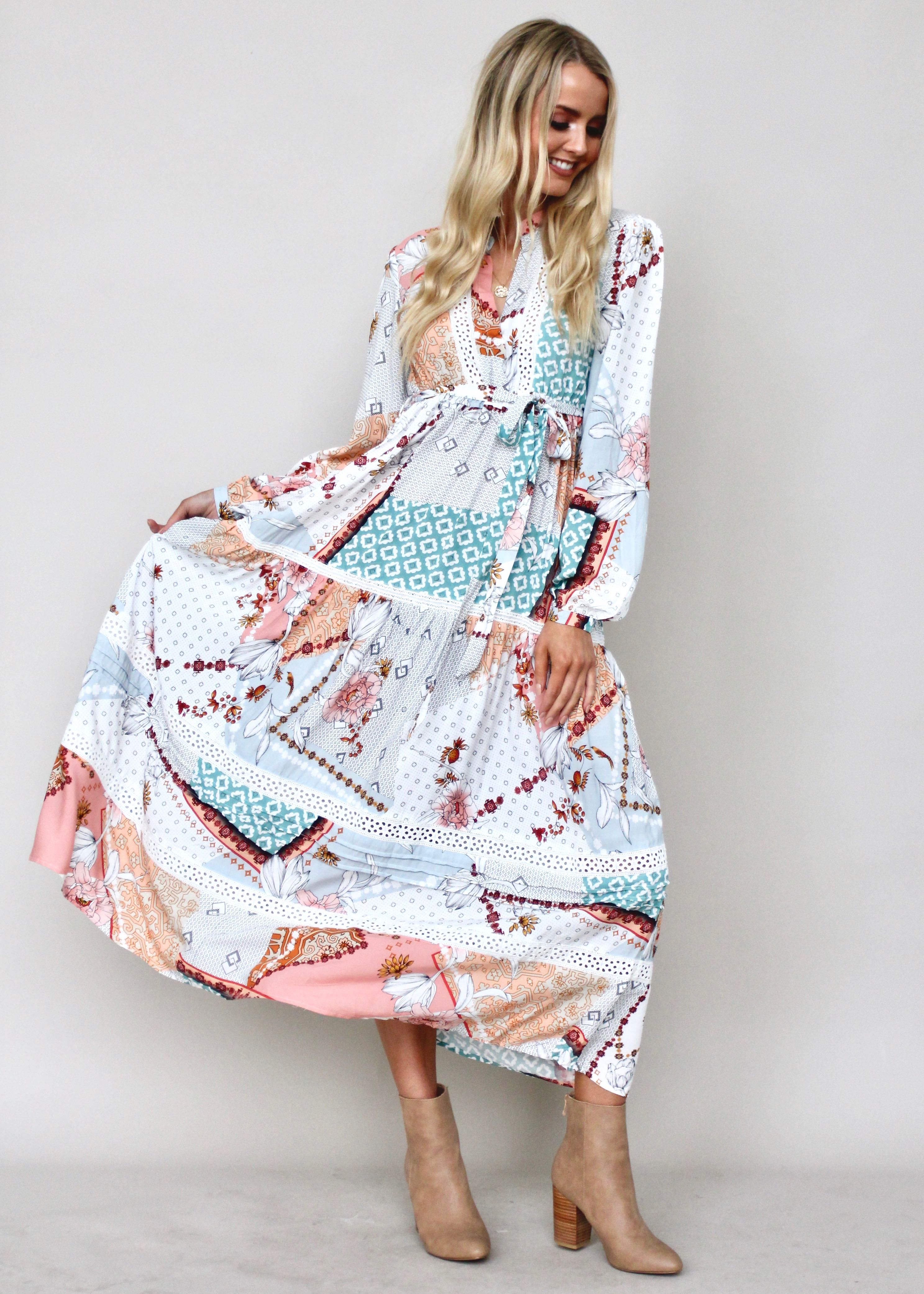 Freya Maxi Dress w/ Tie - Maisie