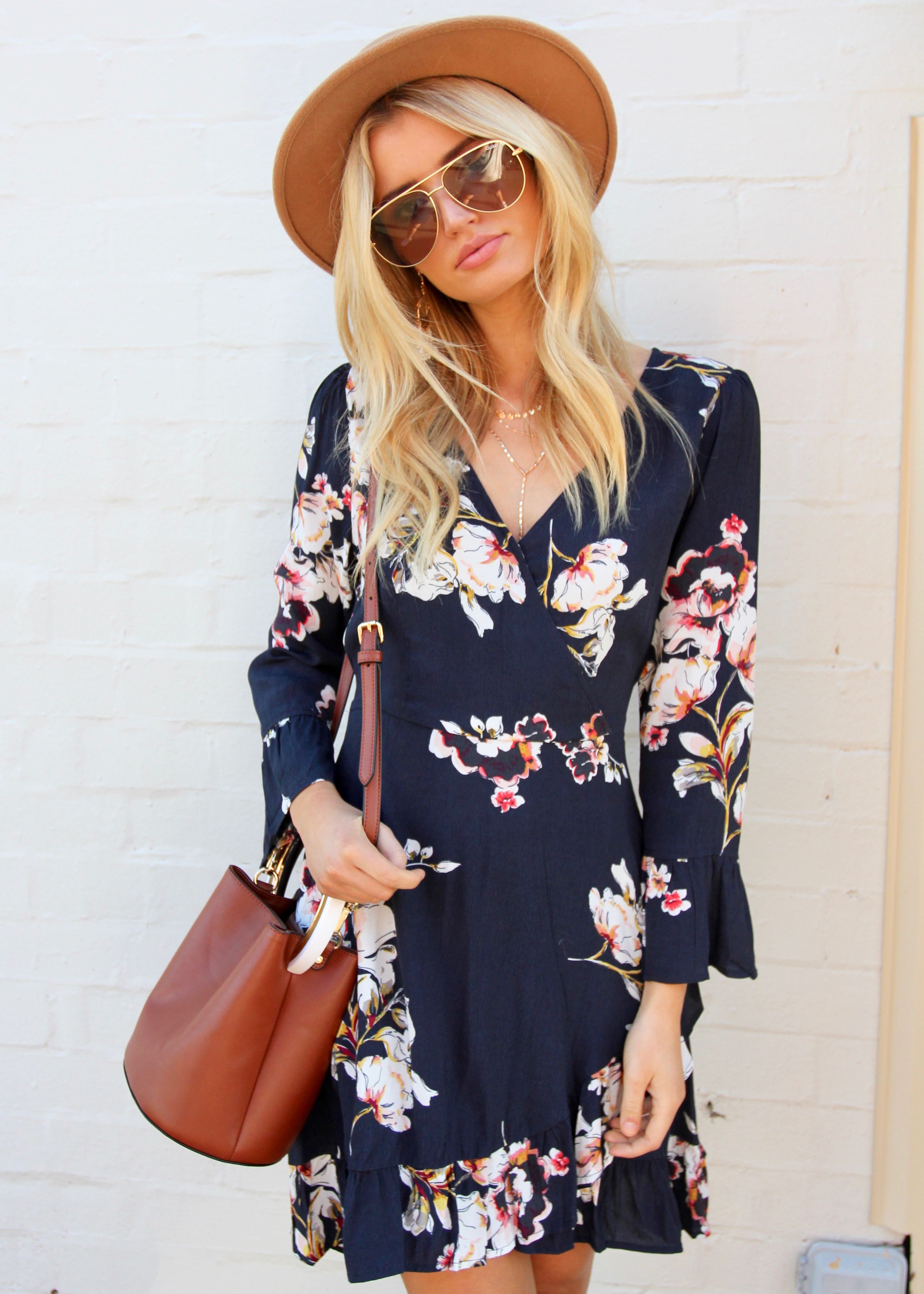 Avina Swing Dress - Navy Floral