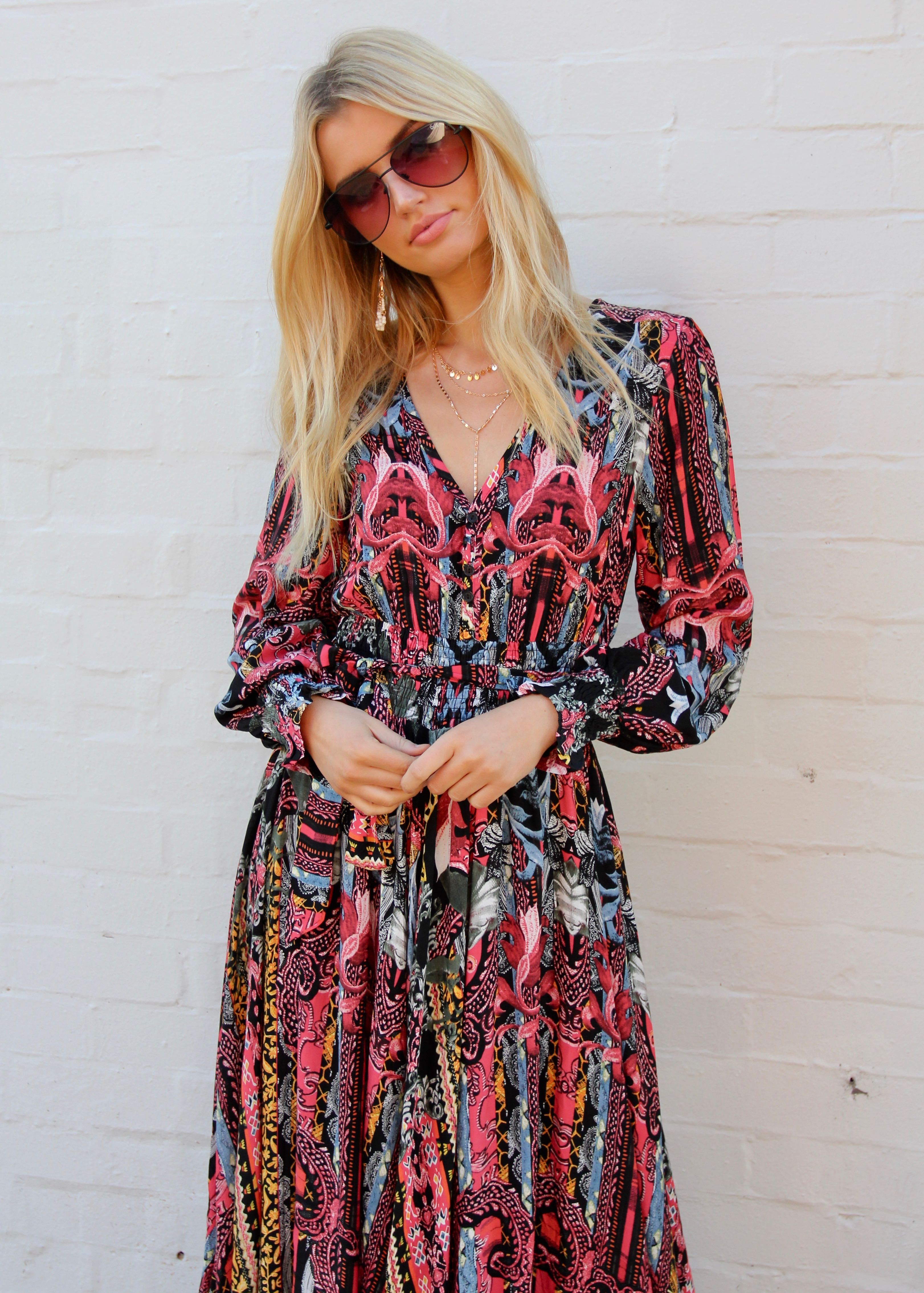Rae Maxi Dress w/ Tie - Eldorado
