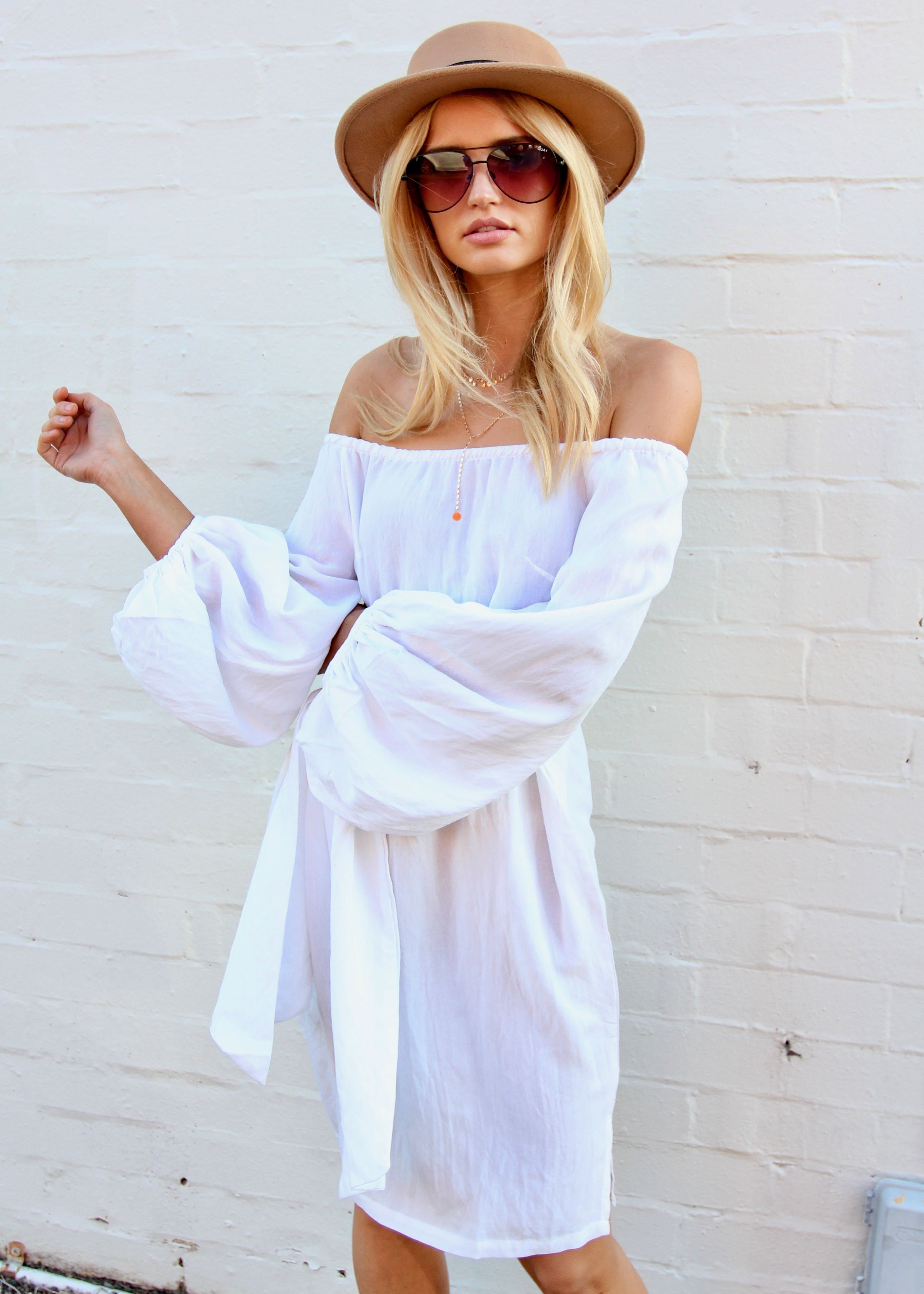 Somerstown Linen Tie Dress - Ivory