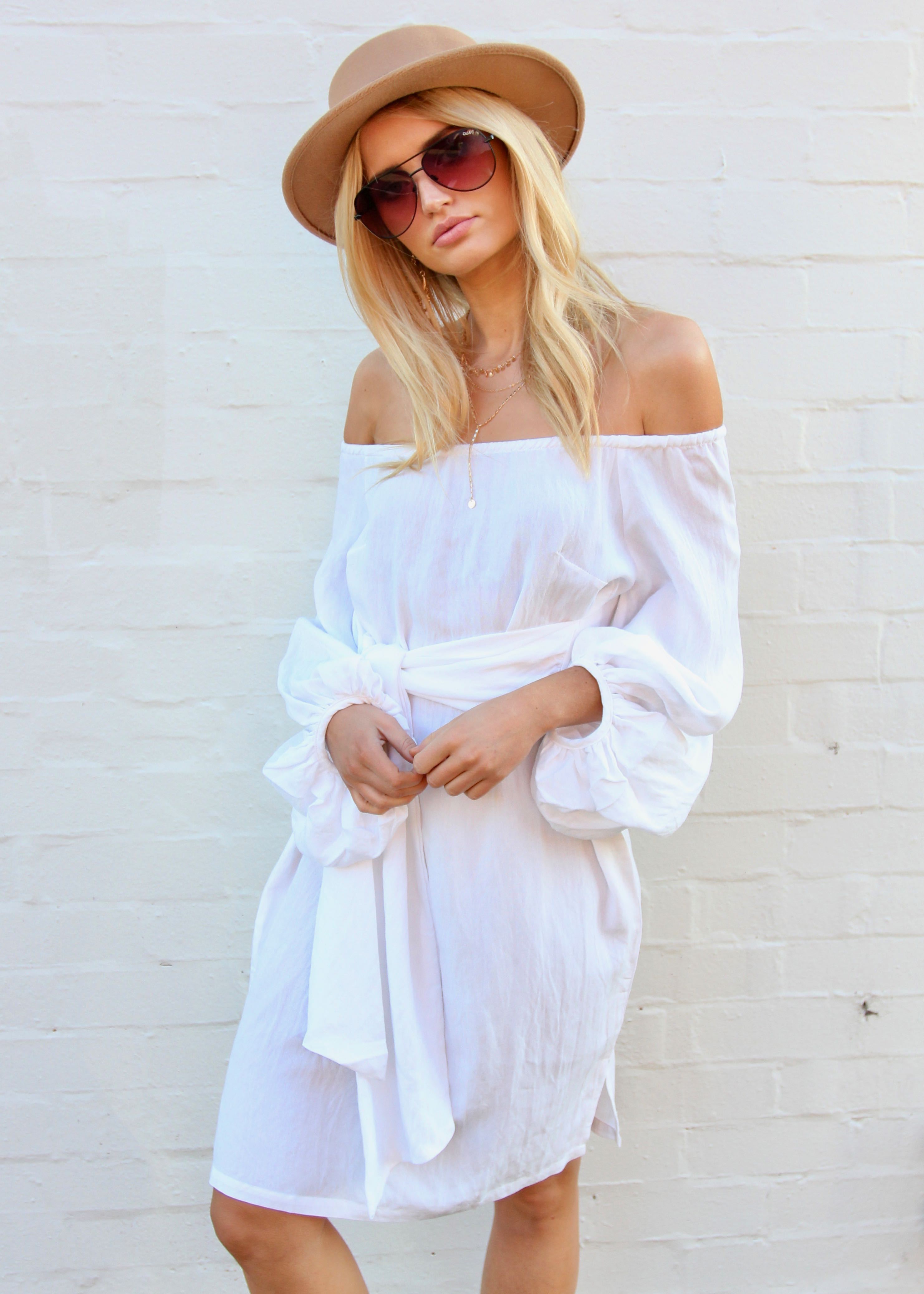 Somerstown Linen Tie Dress - Ivory