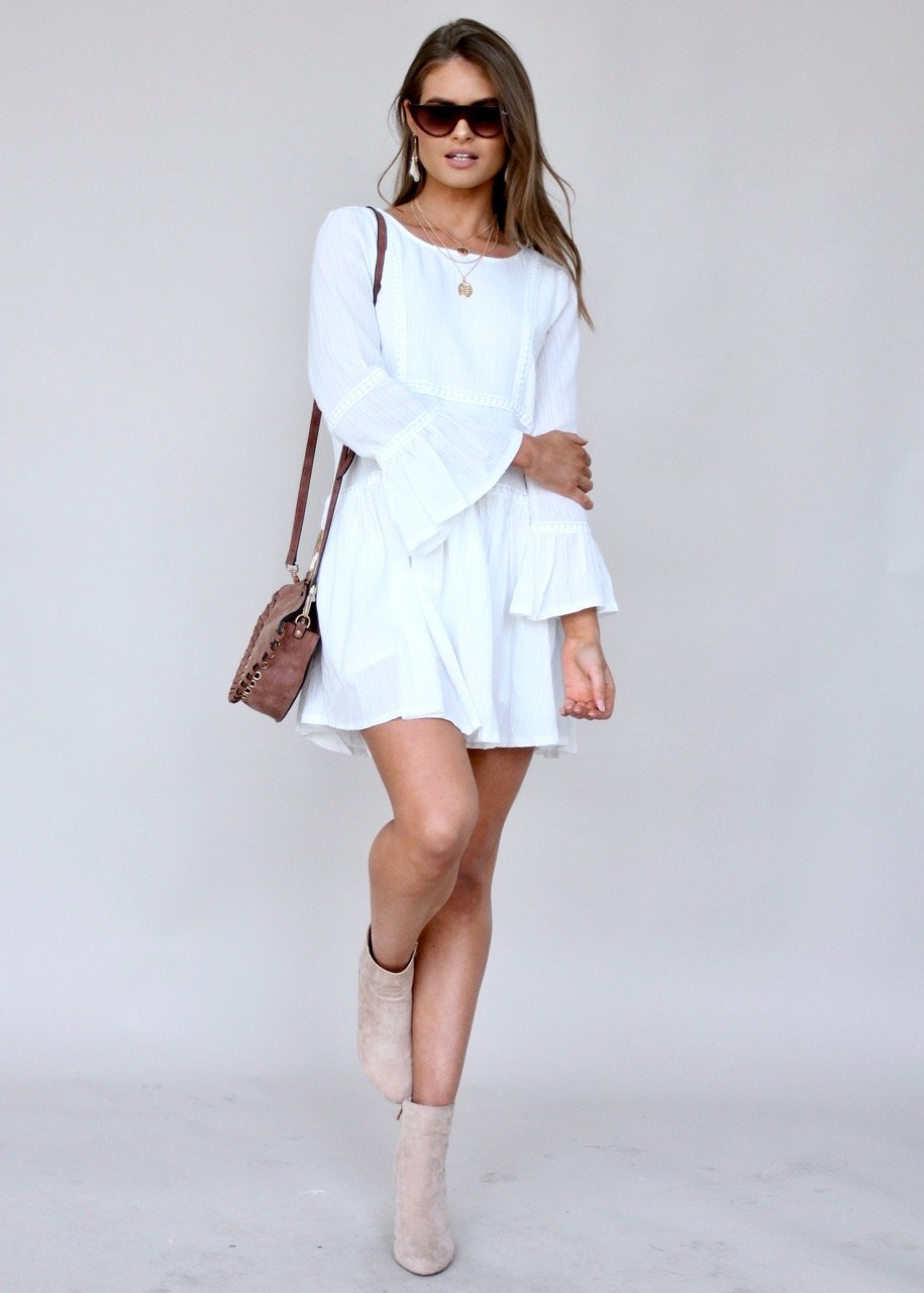 Total Bliss Swing Dress - White