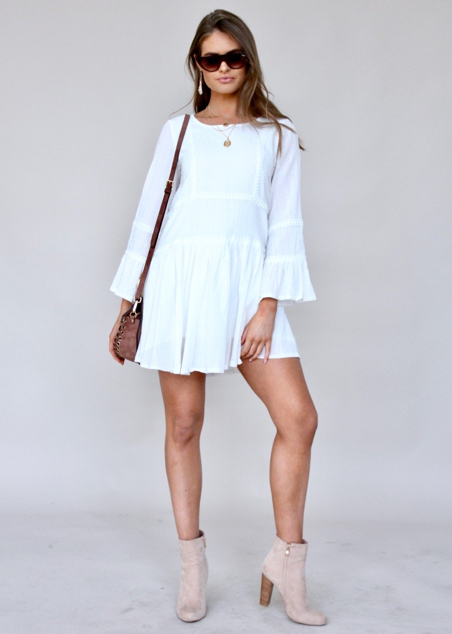 Total Bliss Swing Dress - White