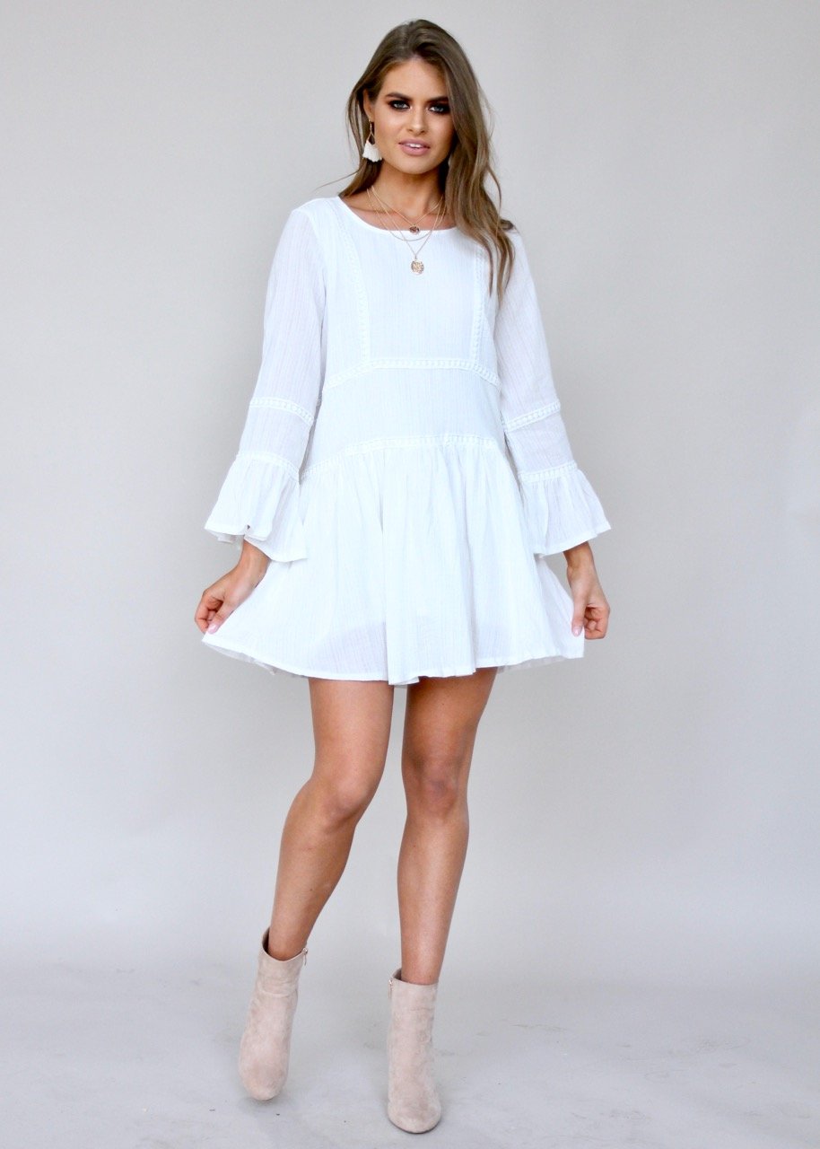 Total Bliss Swing Dress - White