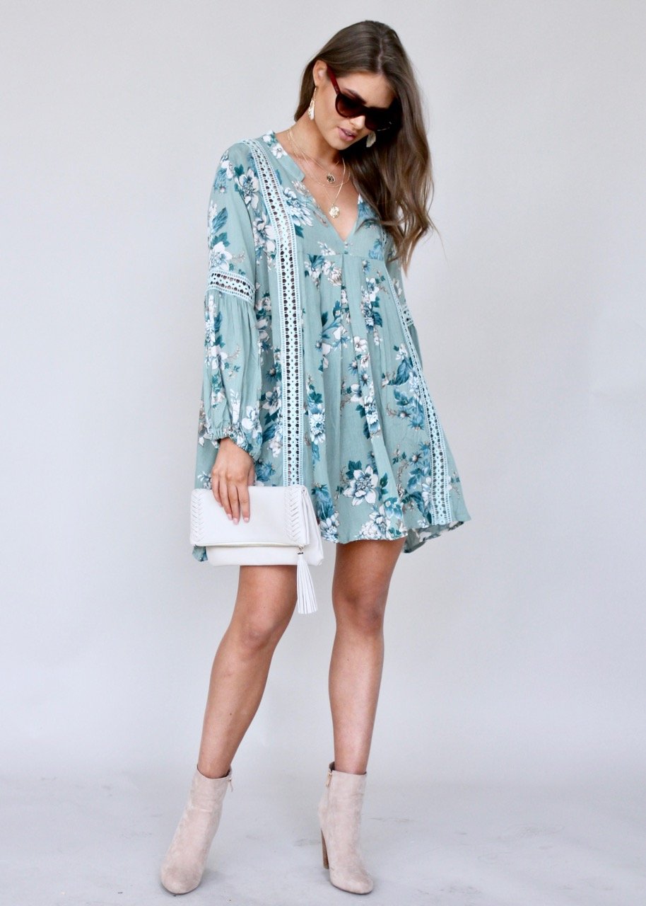 By My Side Swing Dress - Teal Haze