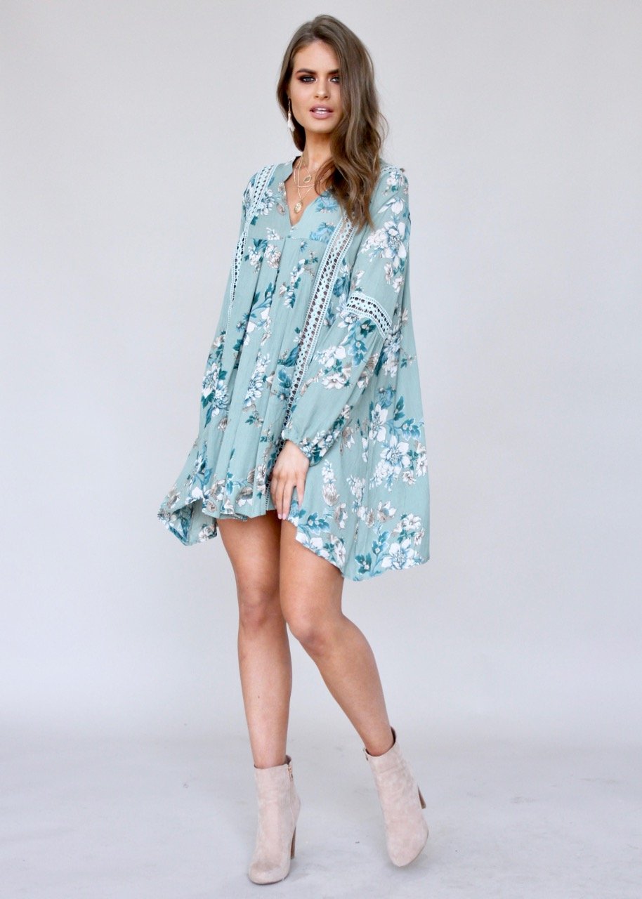 By My Side Swing Dress - Teal Haze