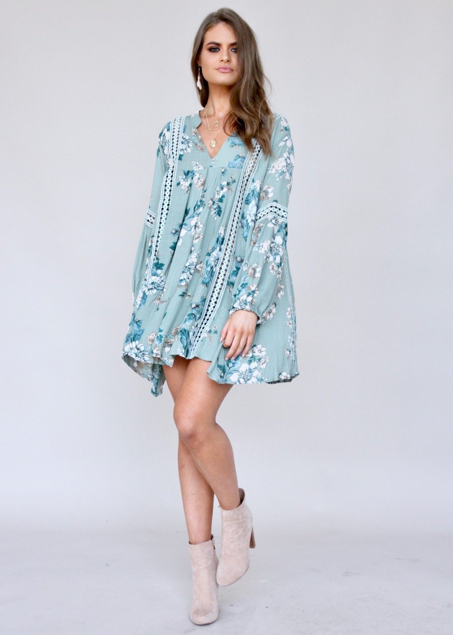 By My Side Swing Dress - Teal Haze