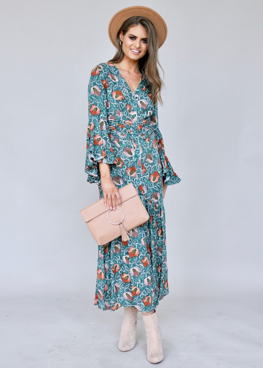 Everything Is Love Maxi Dress - Emerald Bloom