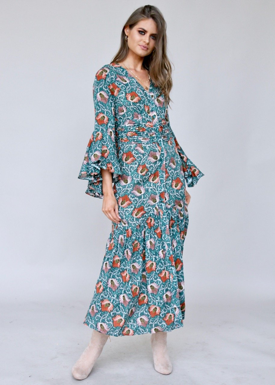 Everything Is Love Maxi Dress - Emerald Bloom