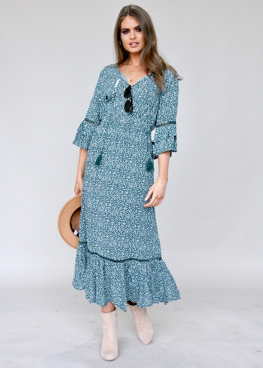 Sleepless Nights Maxi Dress - Emerald