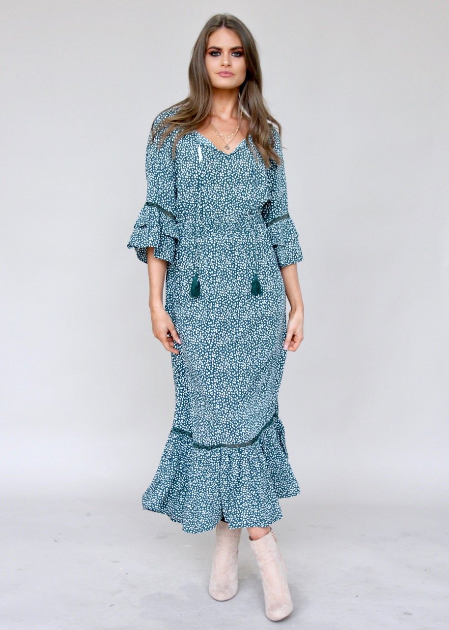 Sleepless Nights Maxi Dress - Emerald
