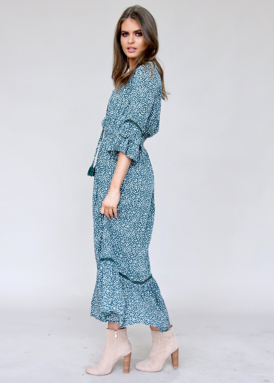 Sleepless Nights Maxi Dress - Emerald