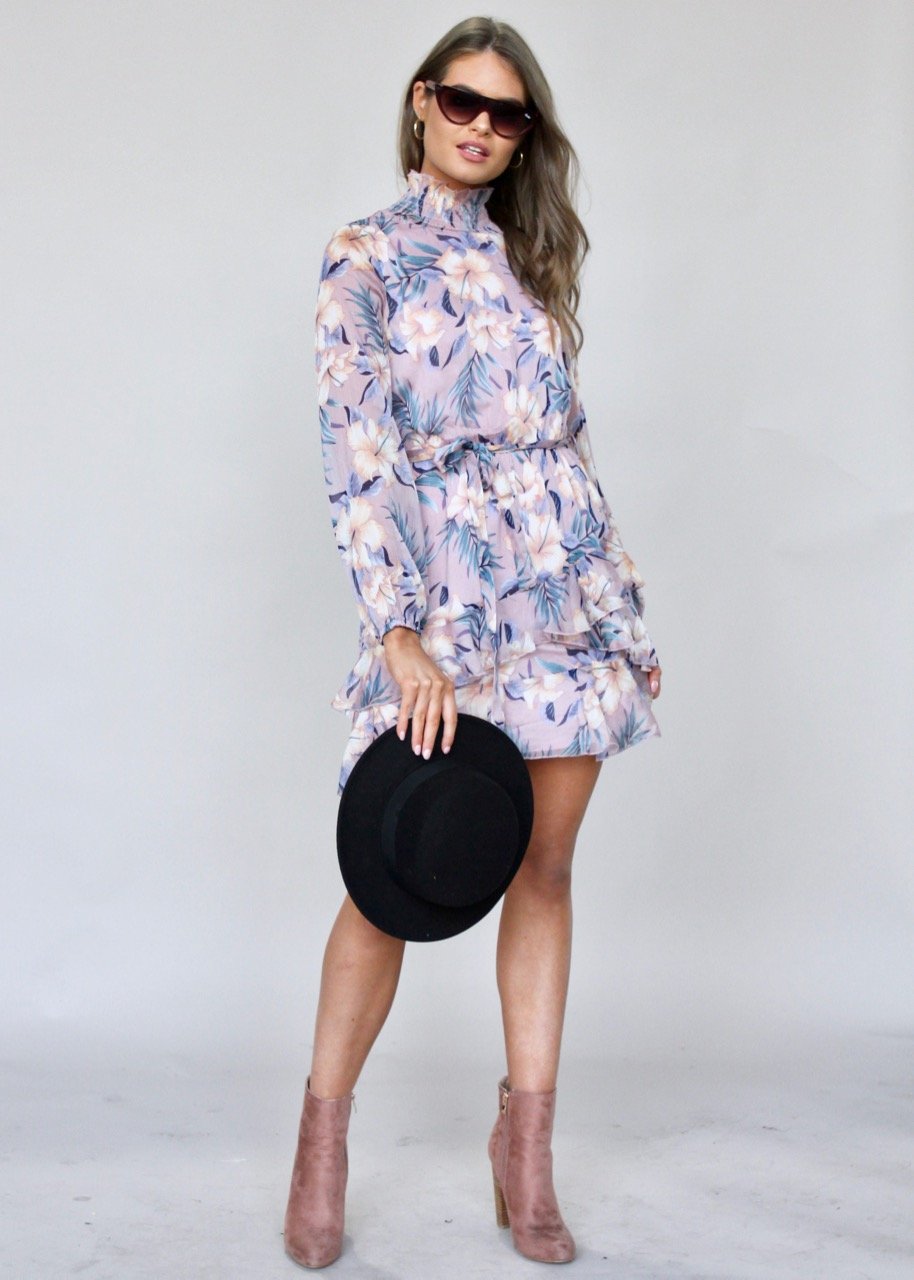 Barela Chiffon Dress - Lilac Fields