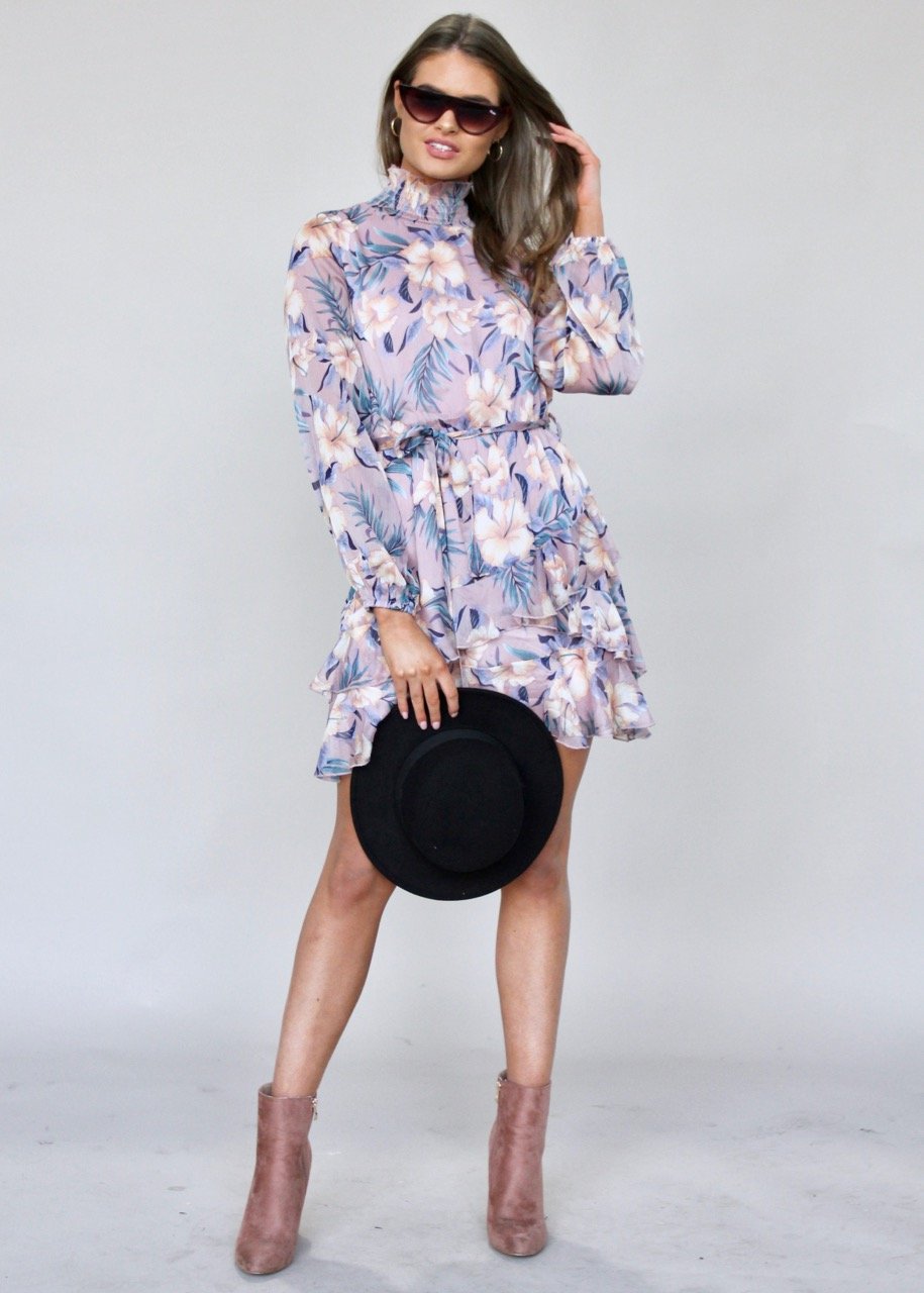 Barela Chiffon Dress - Lilac Fields