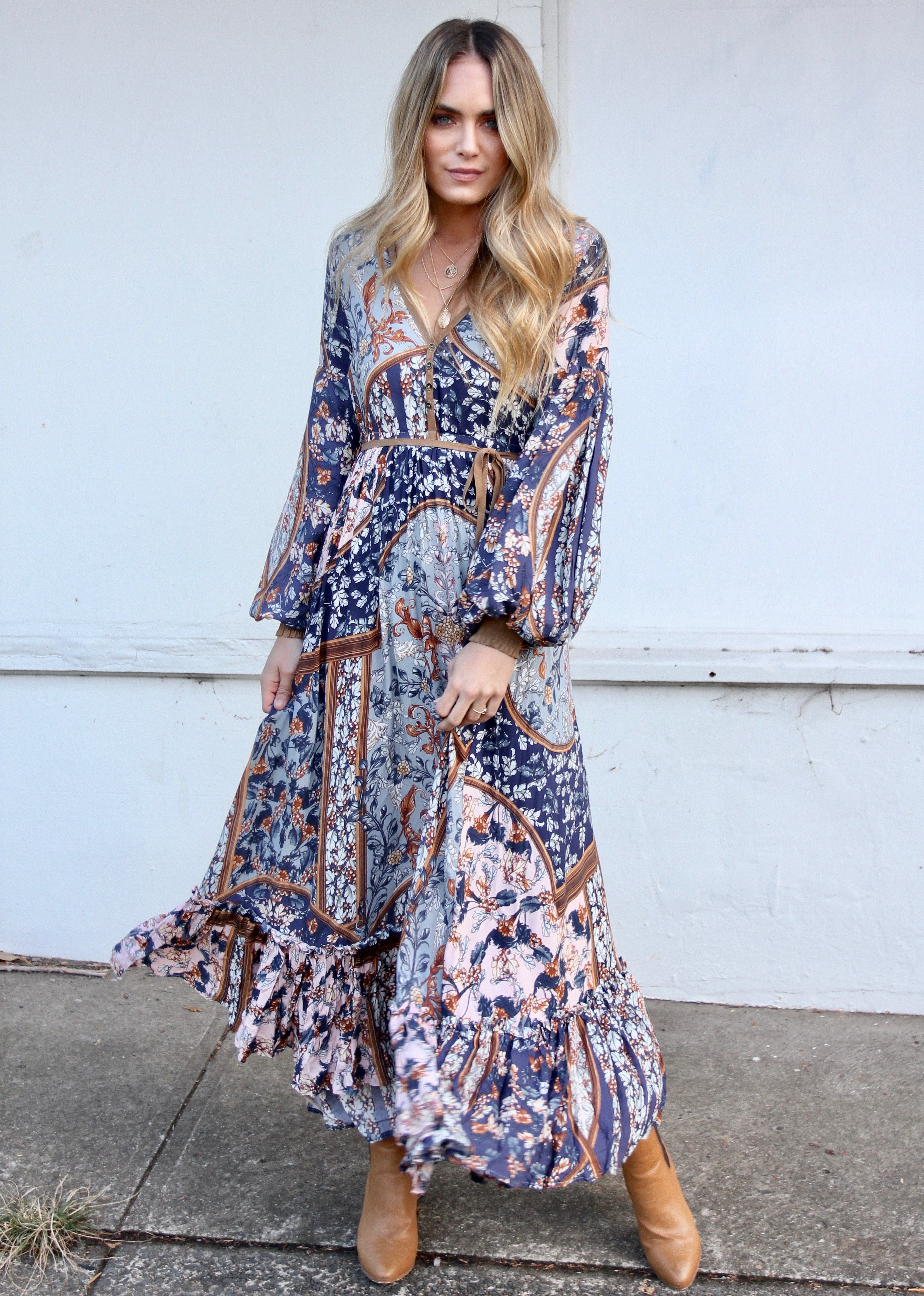 Cyrus Maxi Dress w/ Tie - Yoko