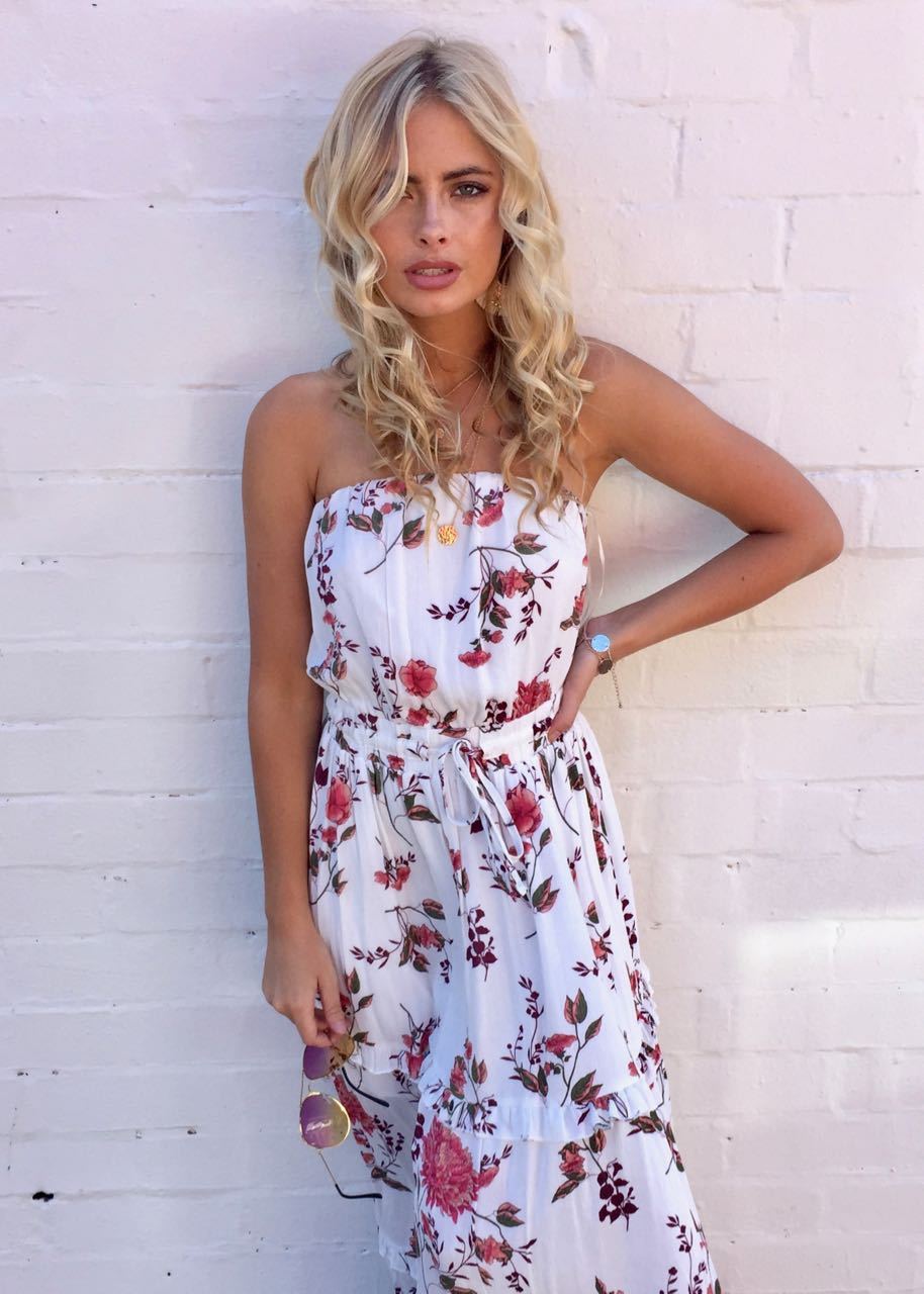 Lucina Strapless Dress - Pink Petal