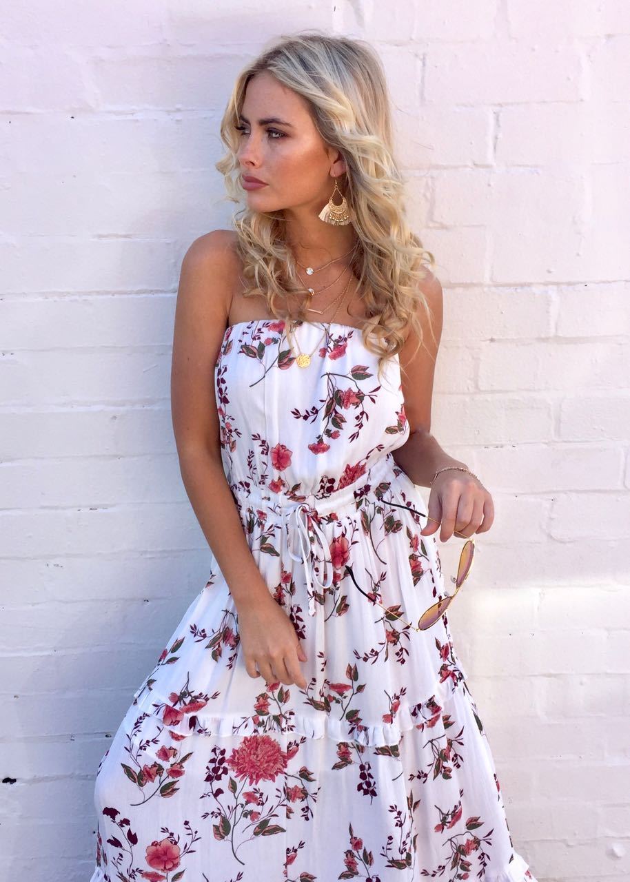 Lucina Strapless Dress - Pink Petal