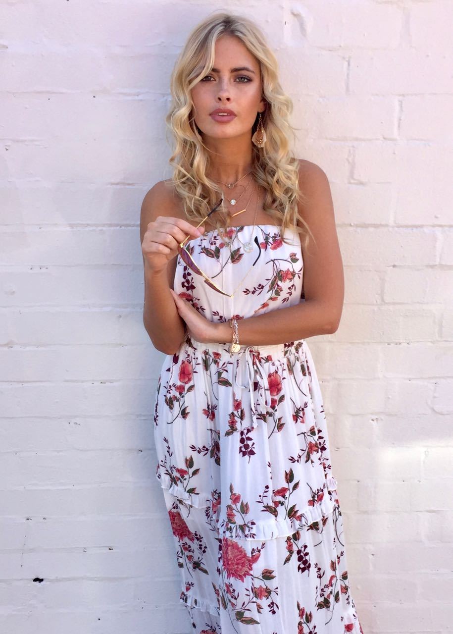 Lucina Strapless Dress - Pink Petal