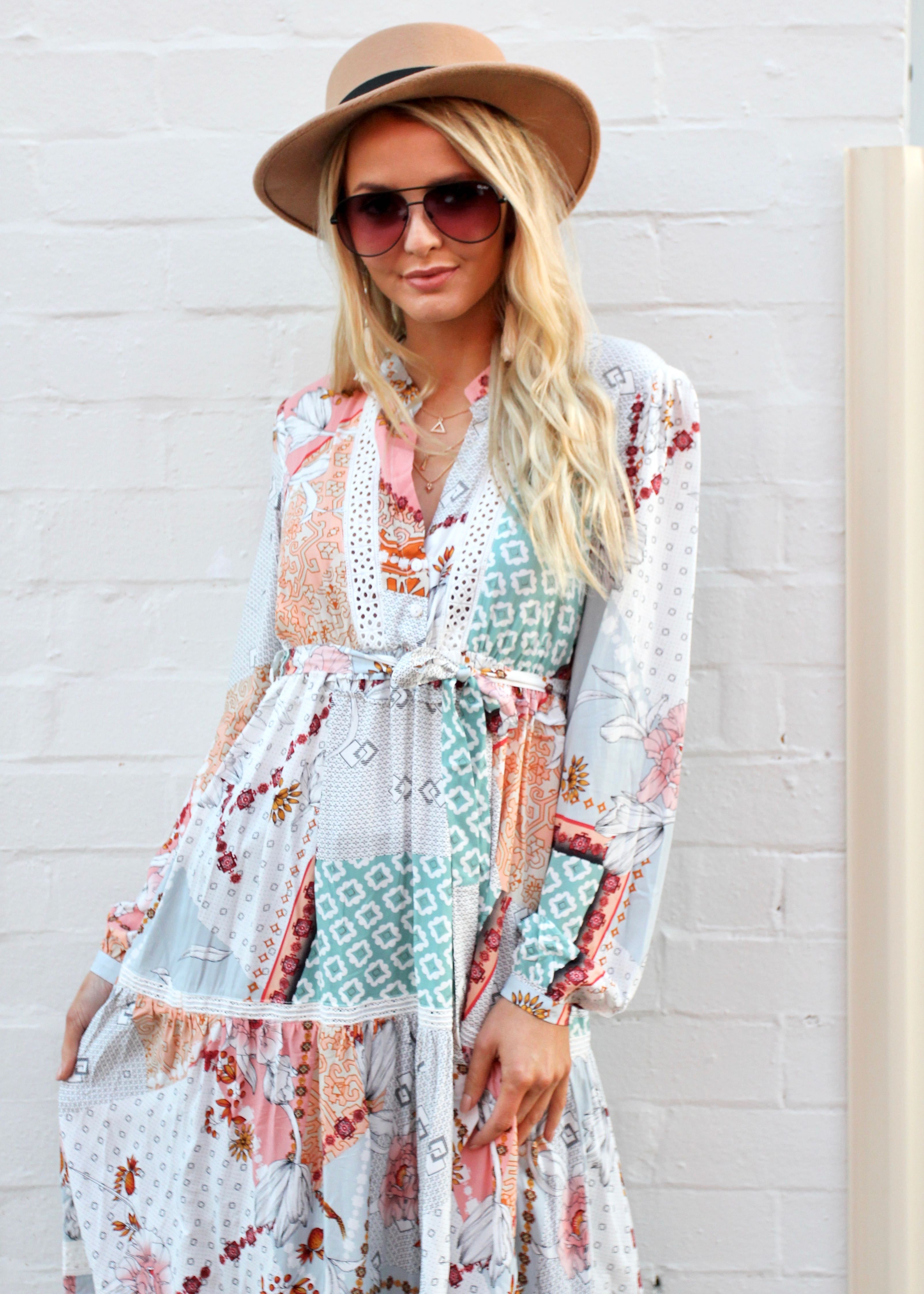 Freya Maxi Dress w/ Tie - Maisie
